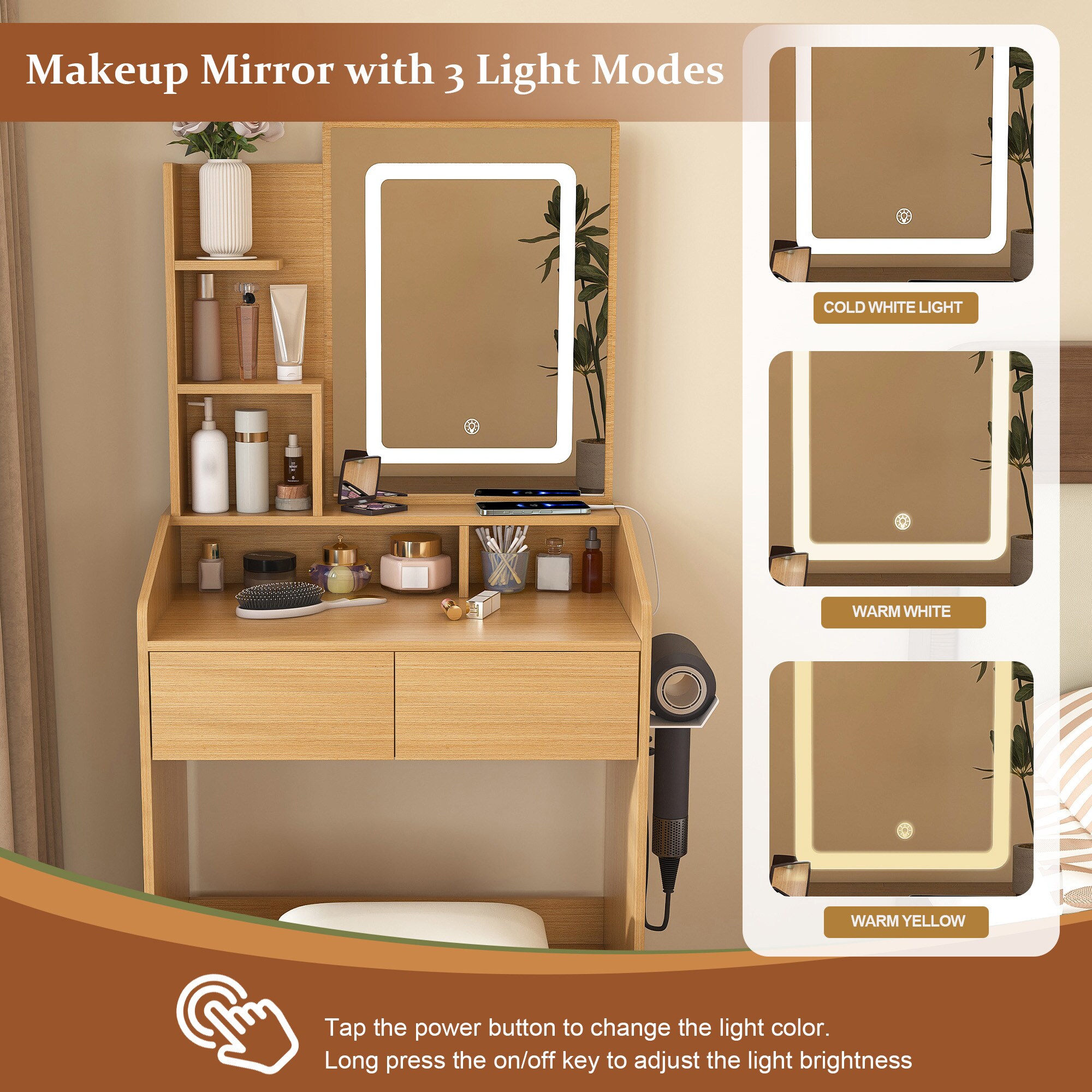 SINOFURN SYD250011WT Bedroom-Vanities - View #14