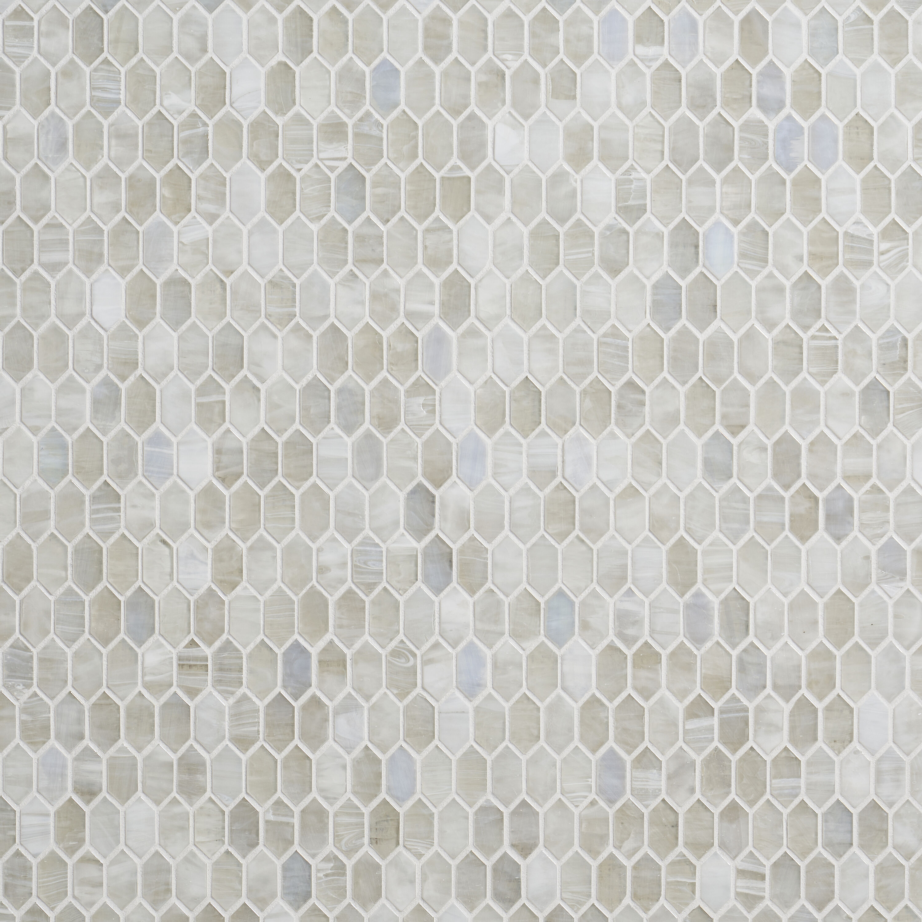 Flicker White Polished Glass Hexagonal Mosaic Wall Tile