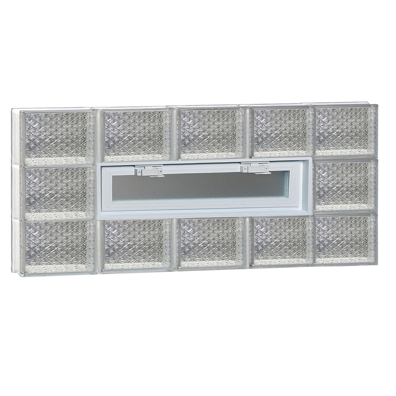 REDI2SET V4018DP Diamond Glass 38-3/4-in x 17-1/4-in Frameless Replacement Vented Glass Block Window