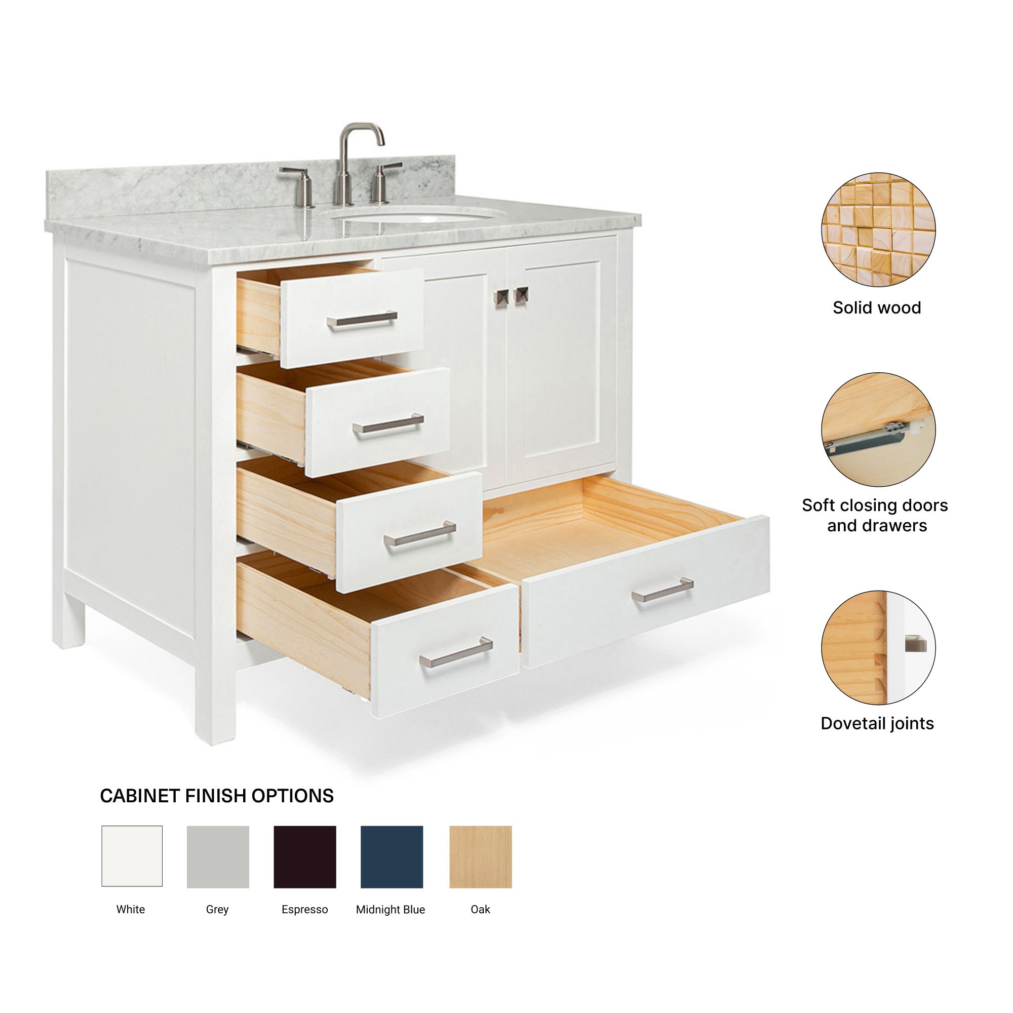ARIEL A043SRCW2OVOWHT Bath-Vanity-Combo - View #5