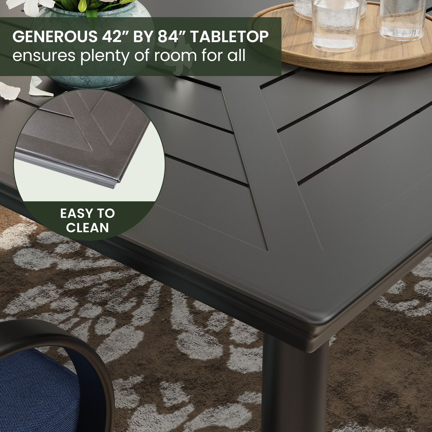 Hanover MCLRDN9PCSW8-NVY Patio-Dining-Sets - View #7