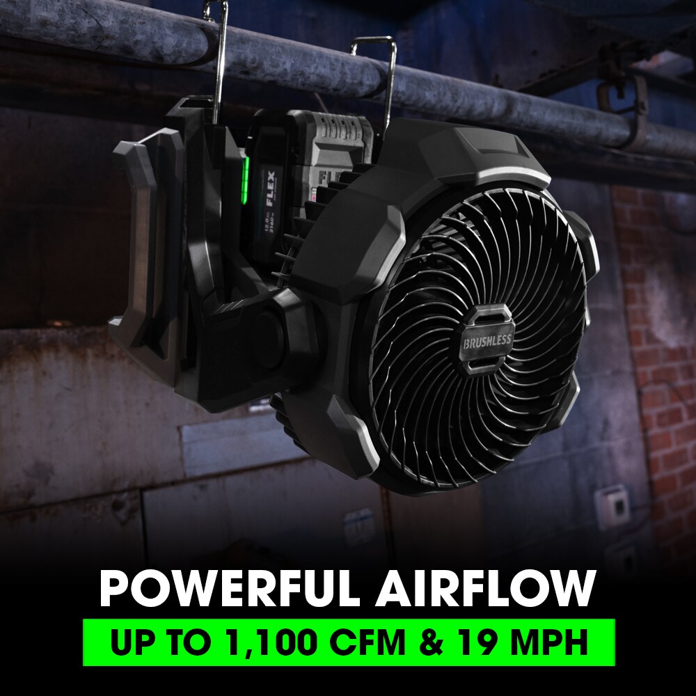 FLEX 8.5-in 24-Volt 10-Speed High Velocity Indoor or Outdoor Gray Industrial Fan (Battery and Charger Not Included)