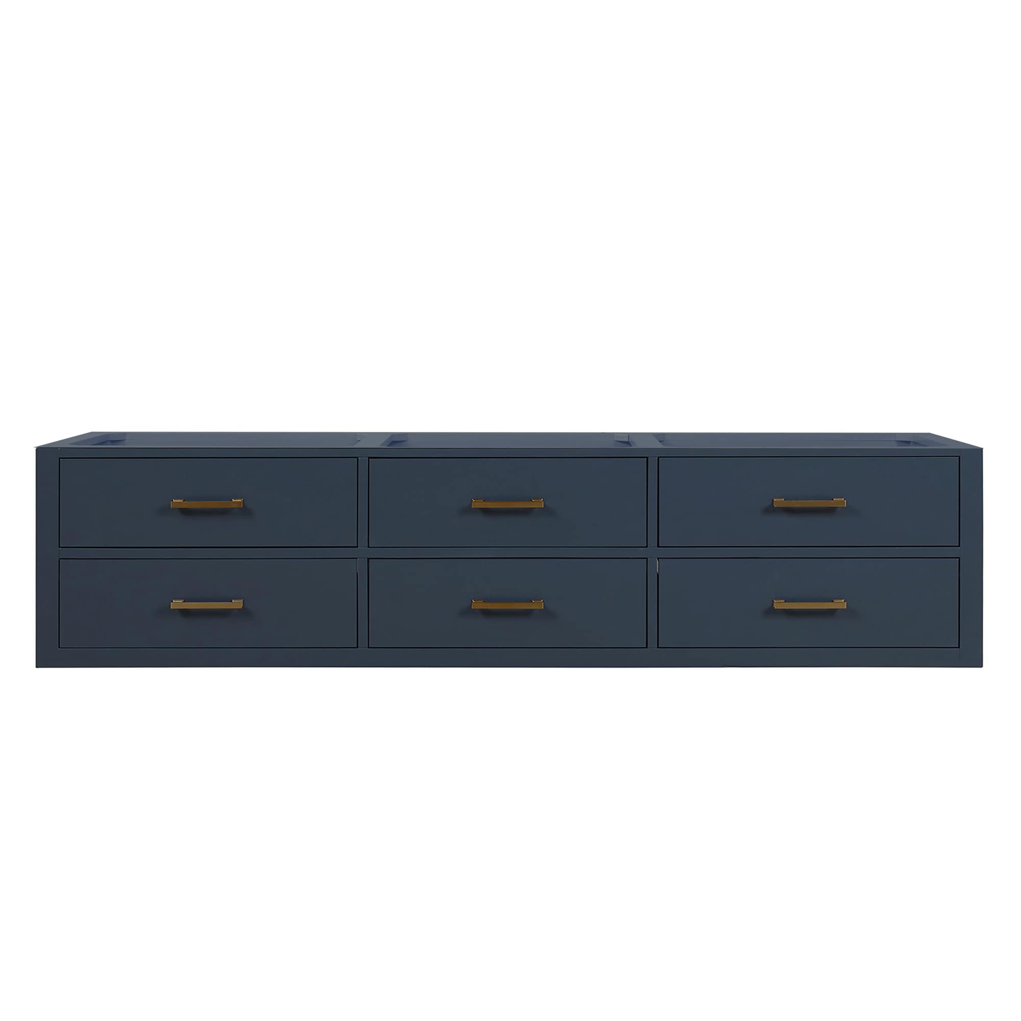 Lexora LVSO80DE000 Southold 80-in Blue Floating Bathroom Vanity Base Cabinet without Top