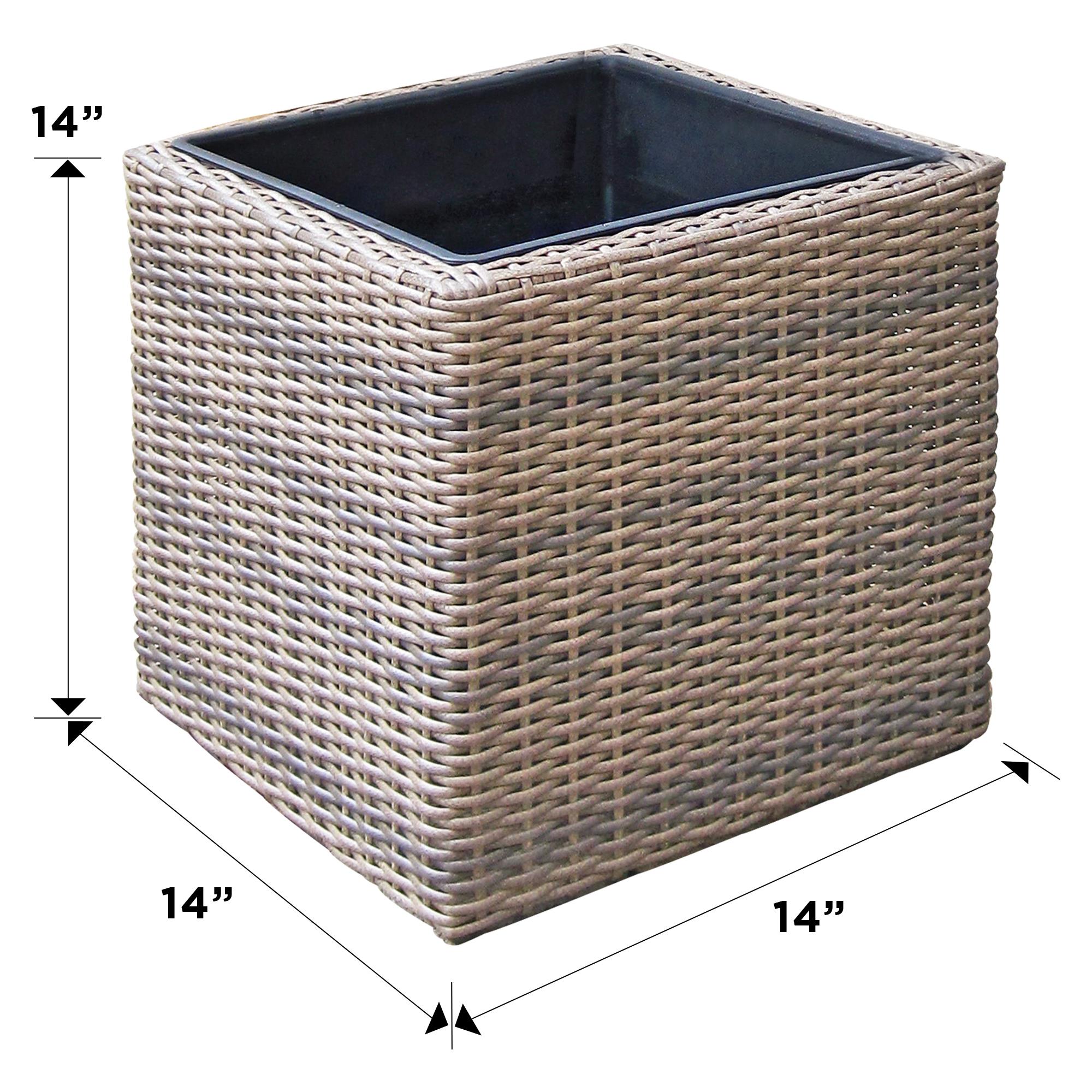 Gray Wicker-Look Resin Mini Pond and Fountain Kit