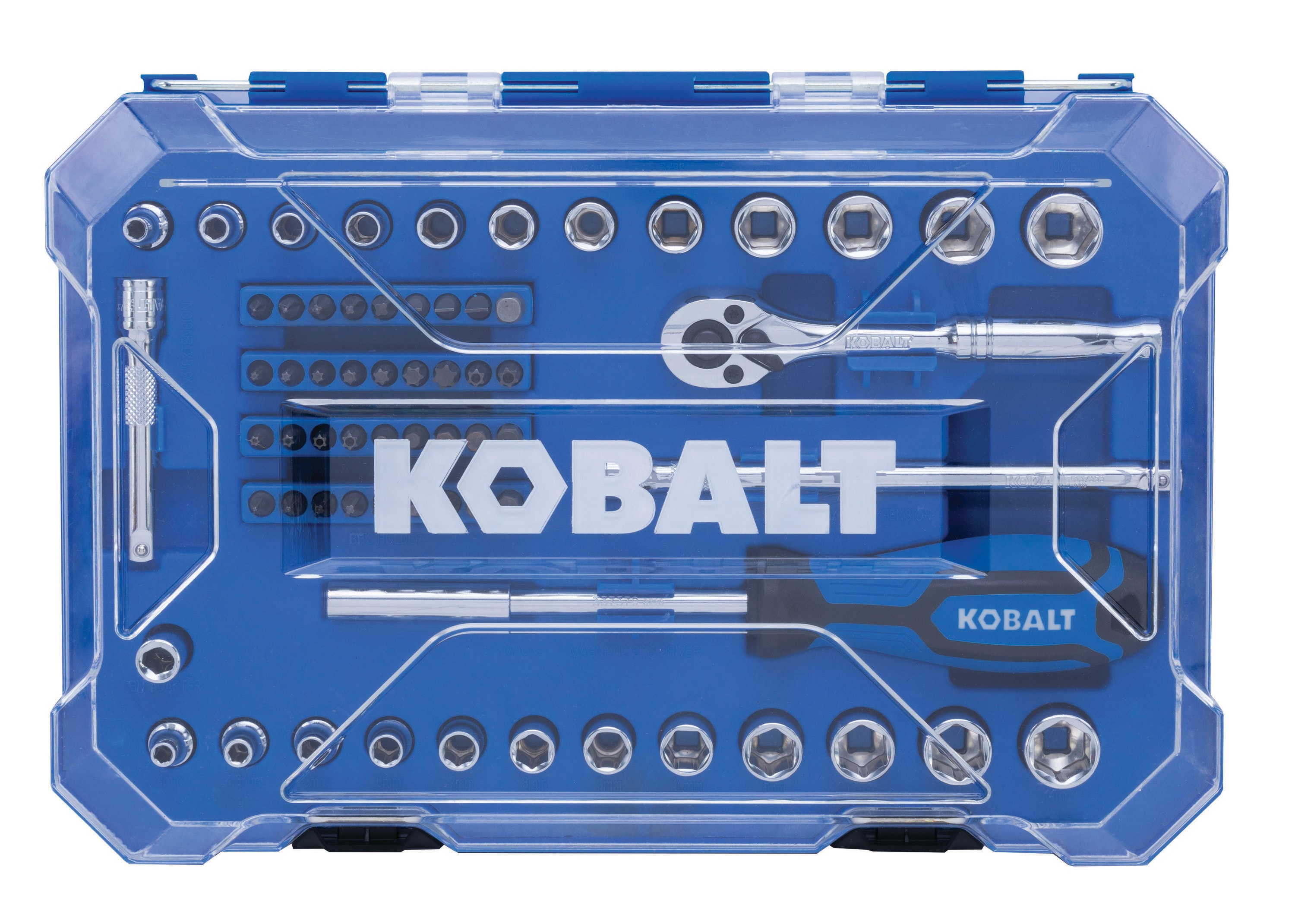 Kobalt 65-Piece Standard (SAE) And Metric Combination Polished Chrome ...