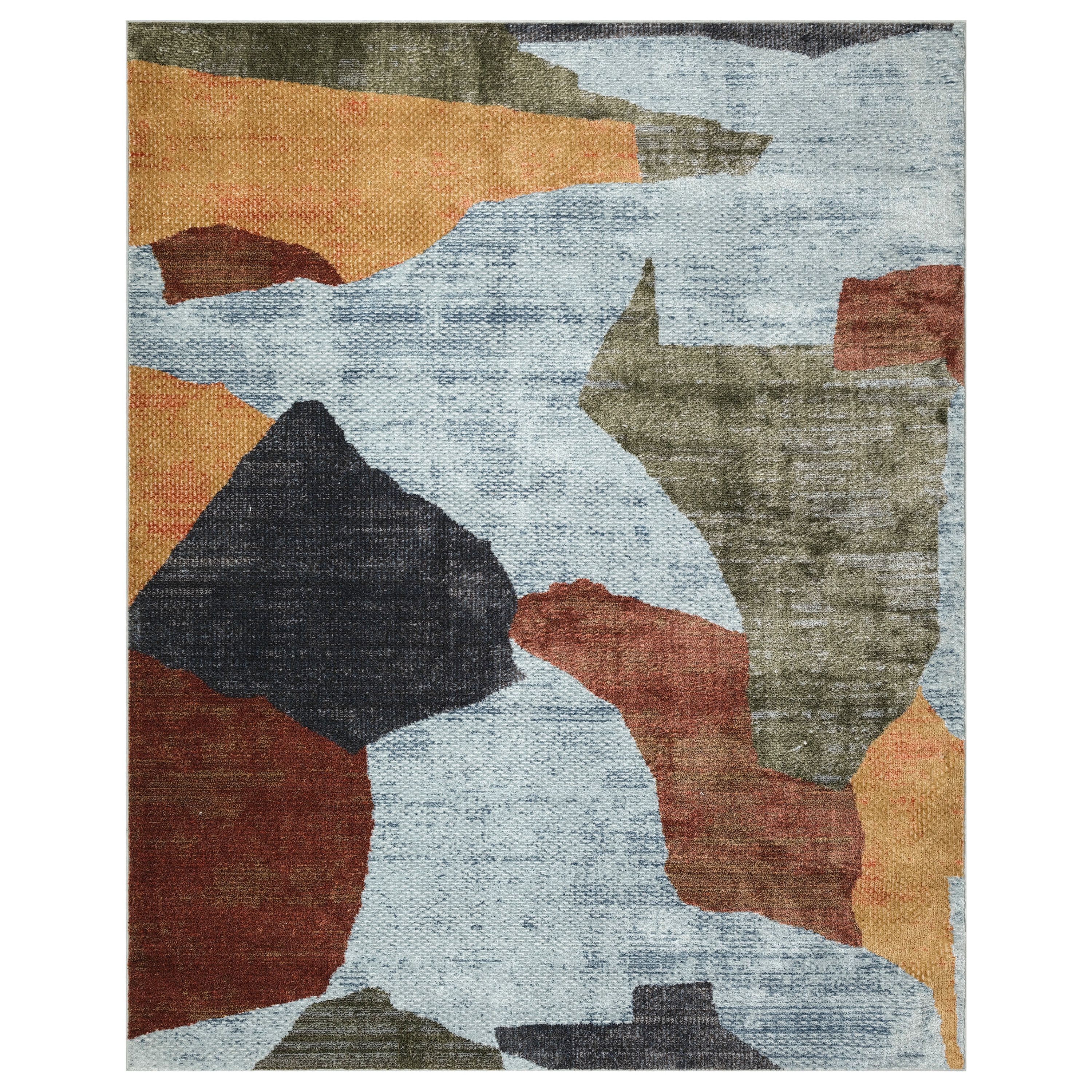  Home Nordic 8 x 10 ft Blue Multicolor Indoor Area Rug