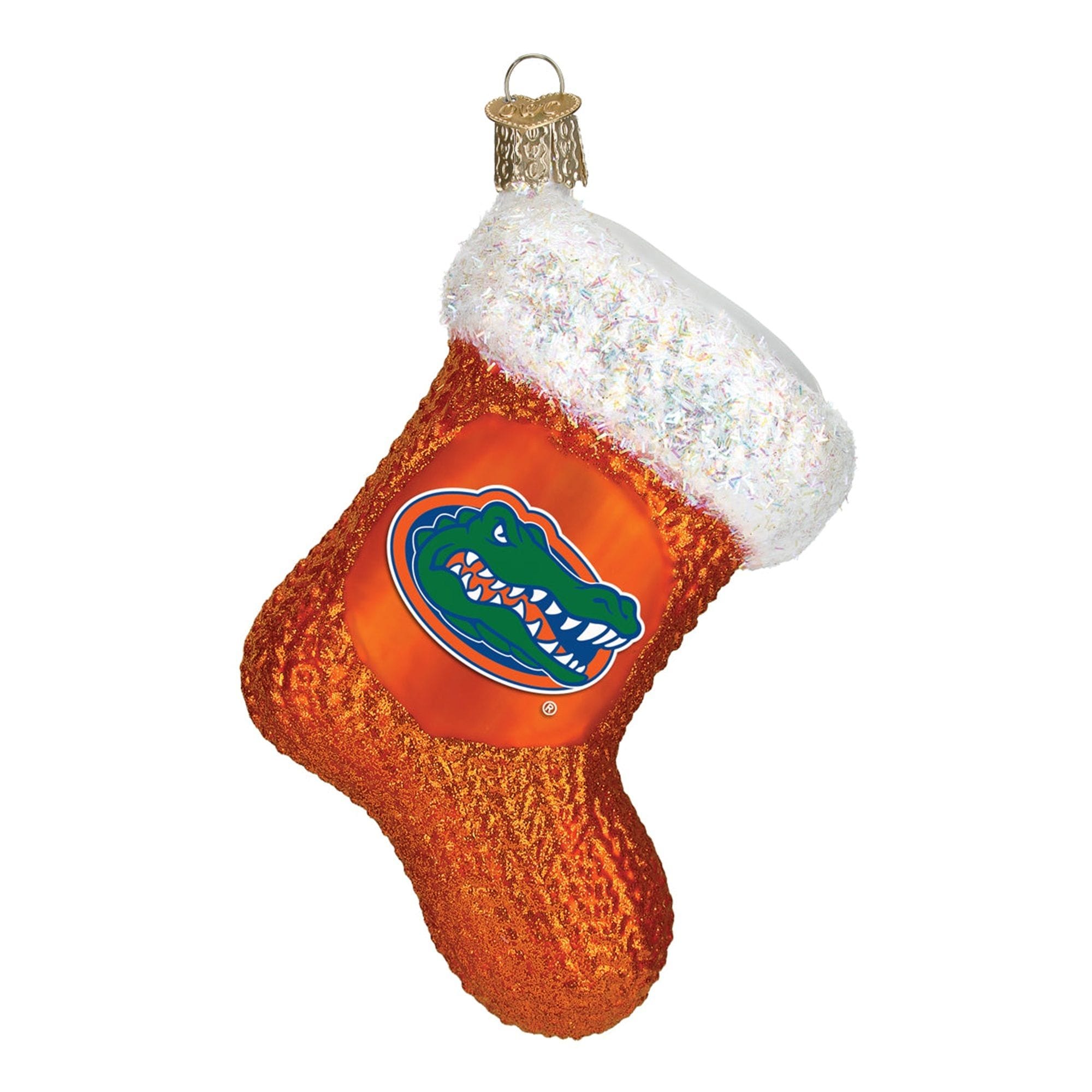 Old World Christmas 729343644084 Blown Glass Ornament for Christmas Tree - Florida Gators Stocking