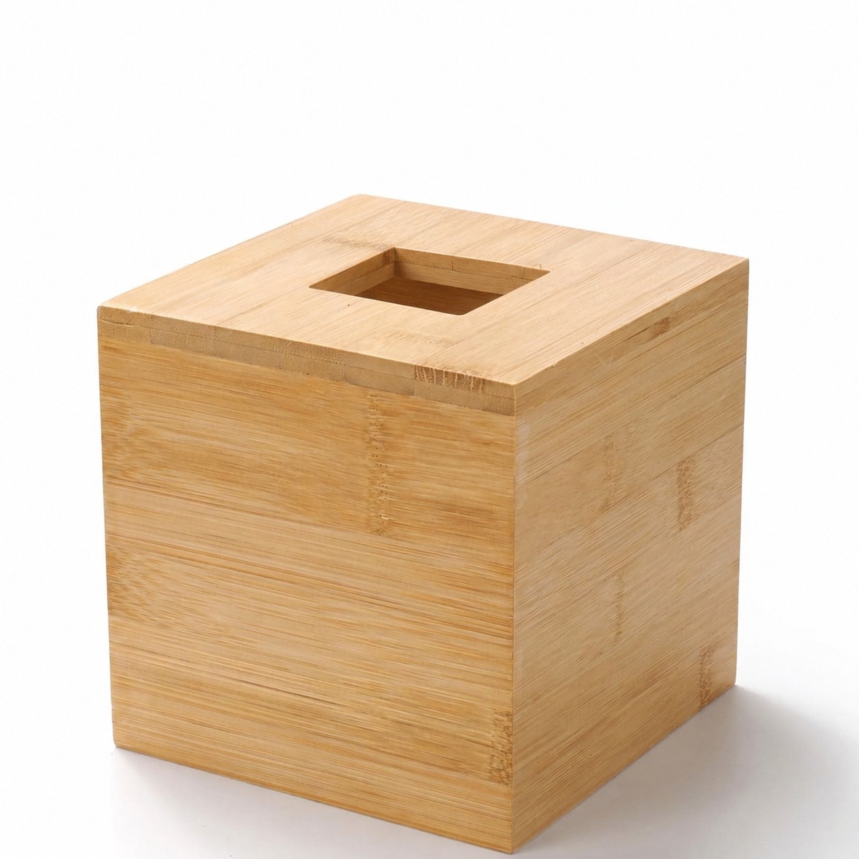 Aoibox  Tissue Box Cover Square Bamboo Holder 5 7 x 5 7 x 5 7 in for Bathroom Bedroom Office Living Room Decor