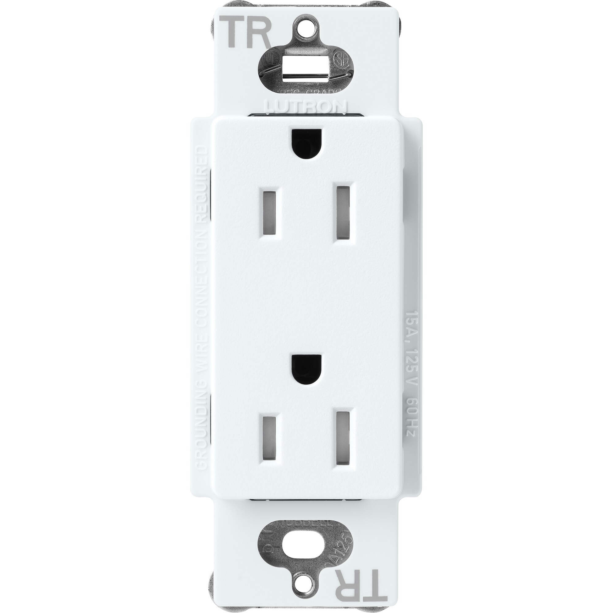 Lutron SCRS-15-TR-GL Claro 15 -Amp 125-volt Tamper Resistant Residential Duplex Outlet , Glacier White