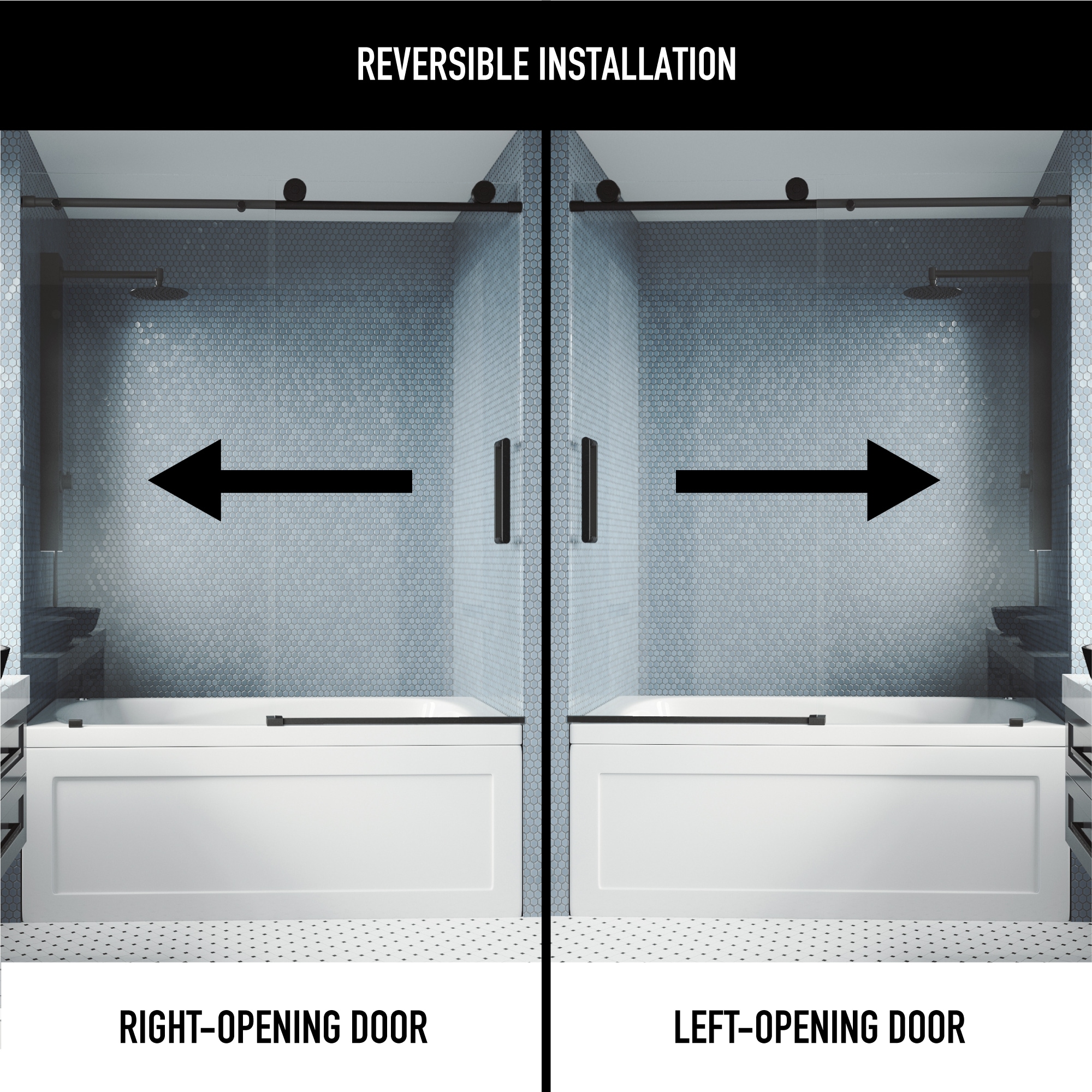 VIGO VG6041MBCLSC6066 Bathtub-Doors - View #3
