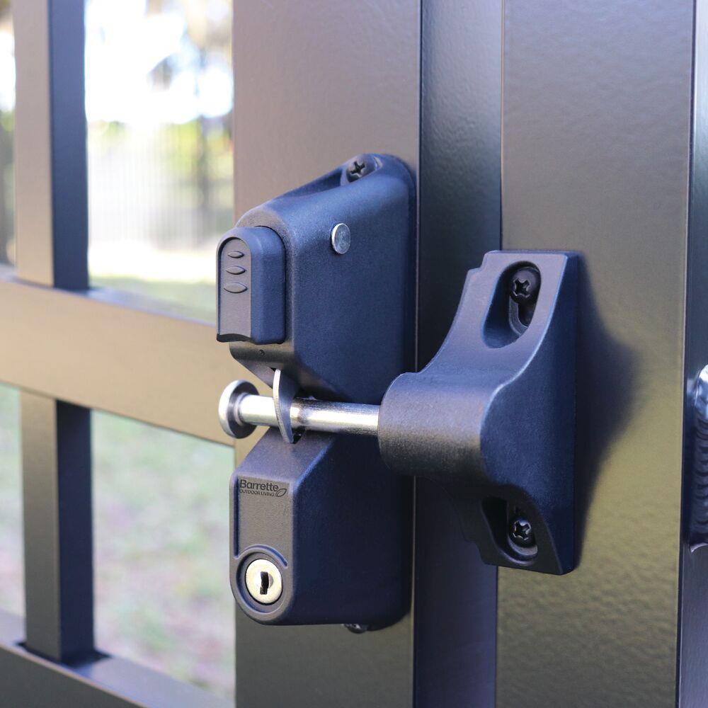 Barrette Outdoor Living Locking 3-1/4-in Black Gate Latch at Lowes.com