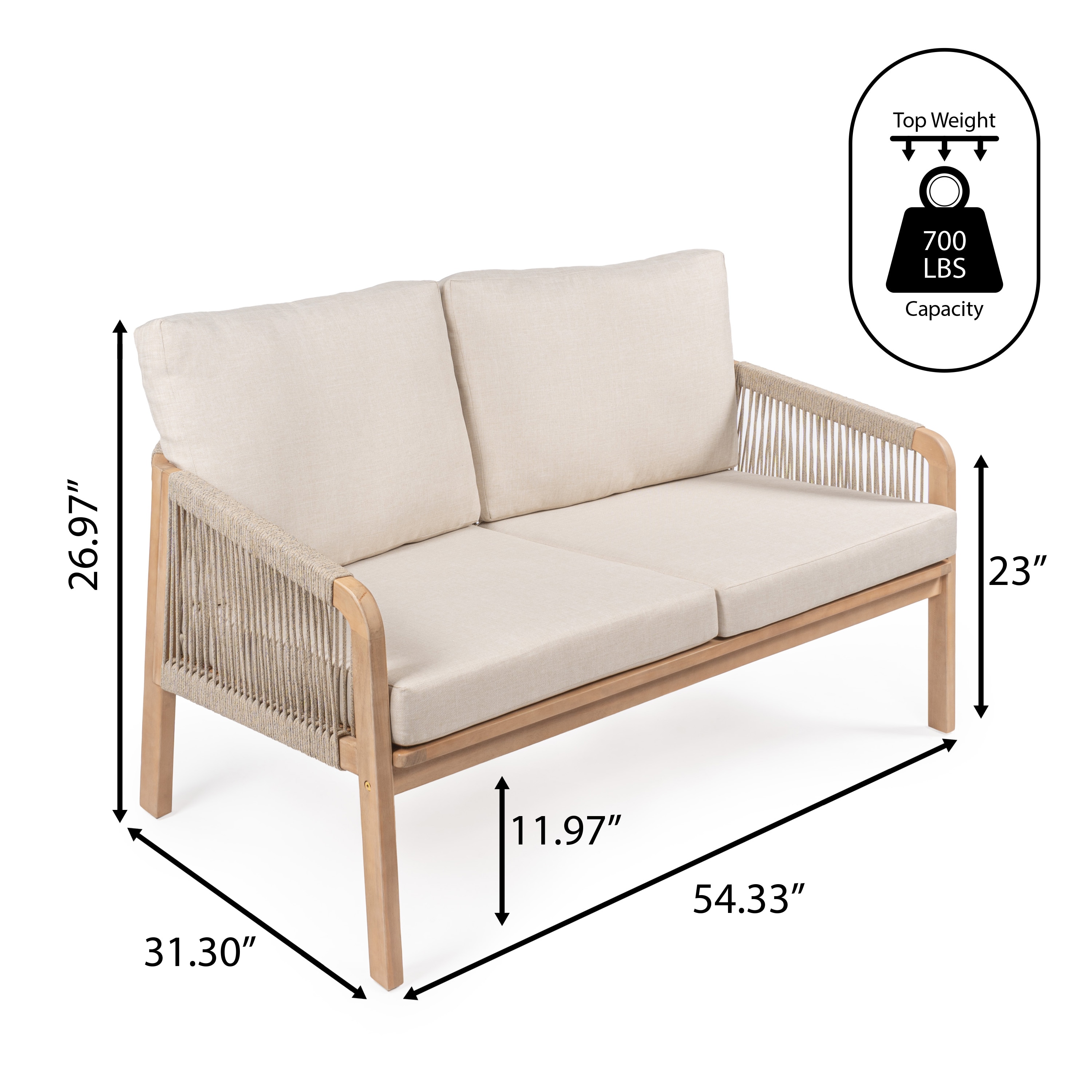 JONATHAN  Y SFB1001A Patio-Sofas-Daybeds - View #8
