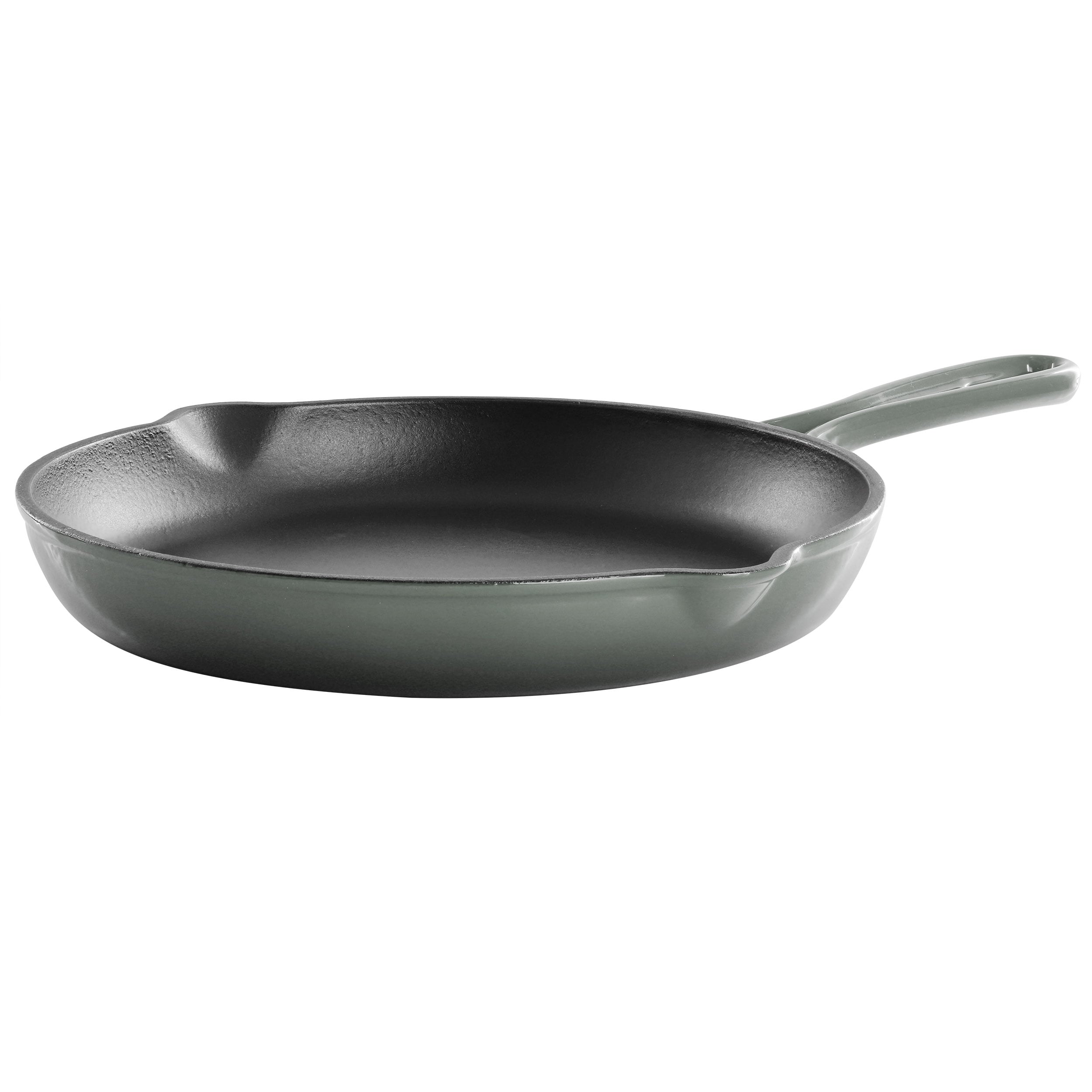 MegaChef  Round 10.25 Inch Enameled Cast Iron Skillet in Gradient Gray