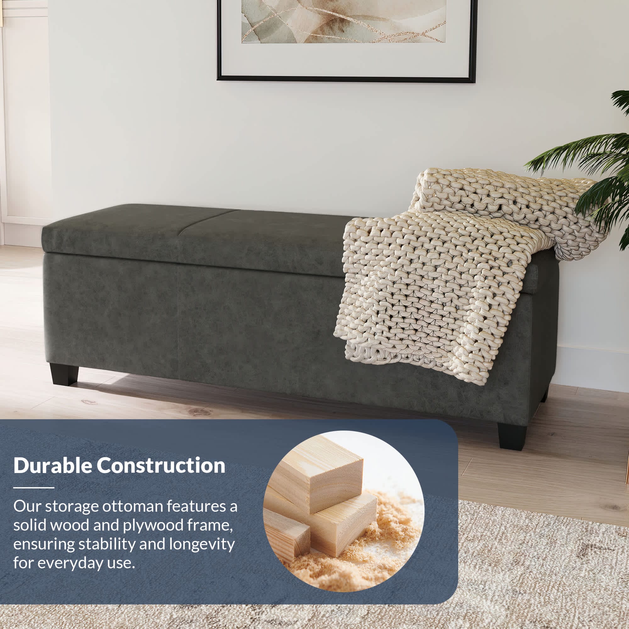 Belleze 014-HG-31901-RG Indoor-Ottomans - View #4
