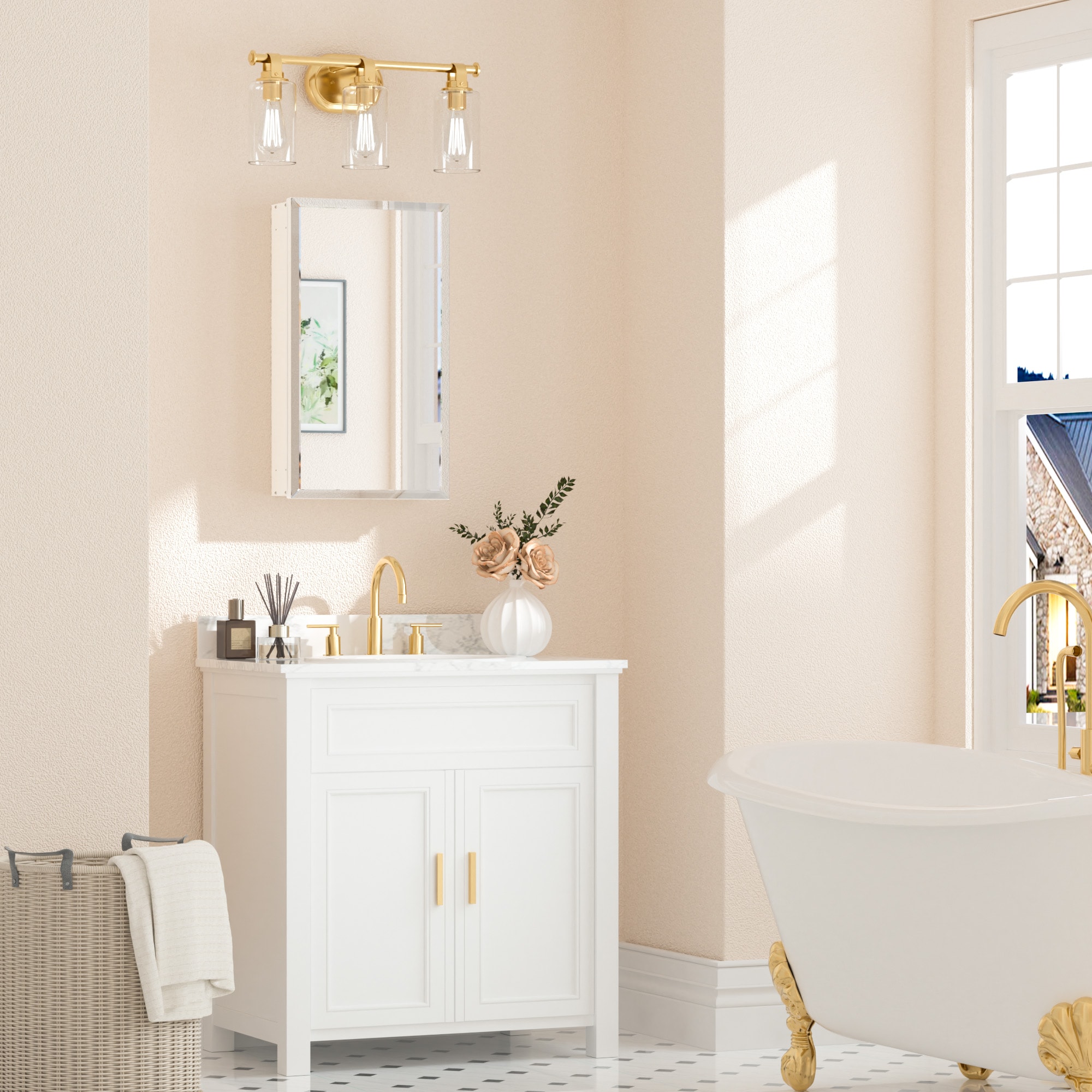 Keonjinn LW-JG-FJXP-3866-WH Bathroom-Medicine-Cabinets - View #2