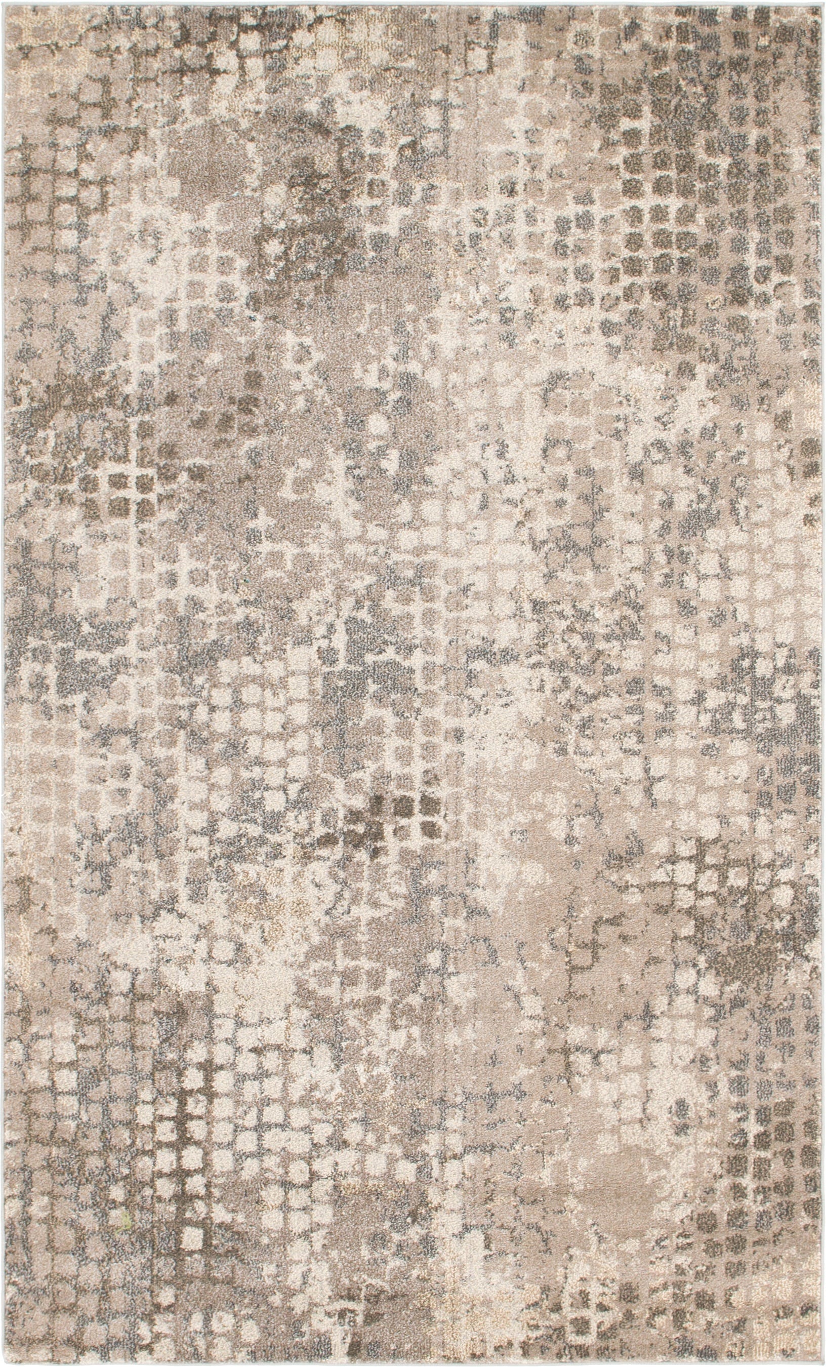 Unique Loom 3142283 Bondi Chromatic 5 x 8 (ft) Loomed Polypropylene Gray/Beige Rectangular Indoor Abstract Bohemian/Eclectic Area rug