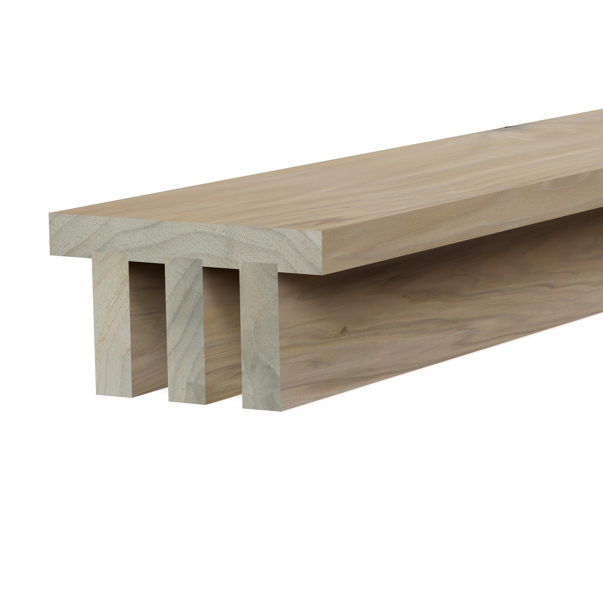 Ornamental Mouldings BEAMNAT03-92POP5X3 3.125-in x 5.5-in x 92-in Natural Poplar Unfinished Wood H-Shaped Decorative Beam