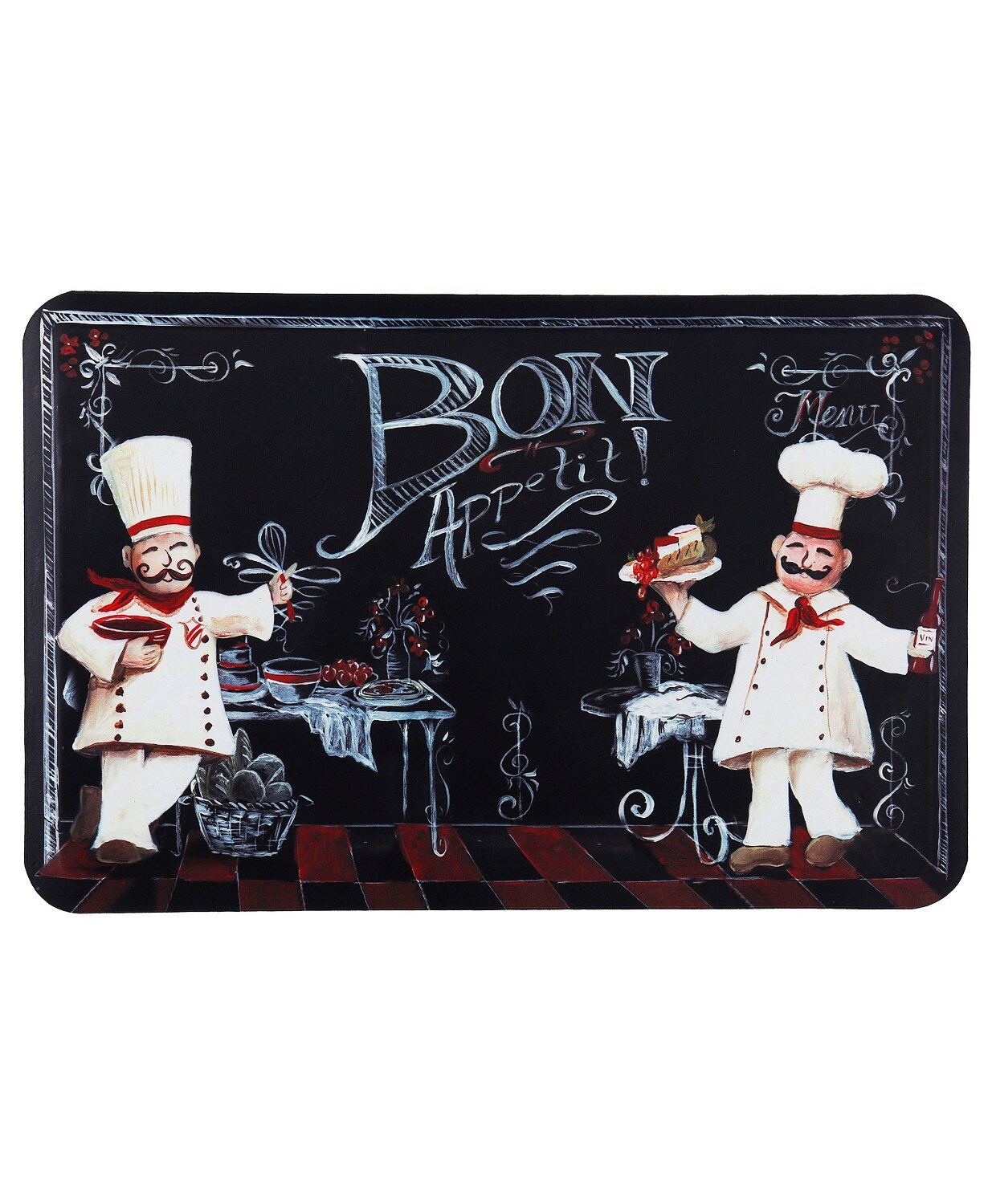 J&V TEXTILES Chalkboard Chefs 24 in. x 36 in. Anti-Fatigue Kitchen Mat in  the Mats department at