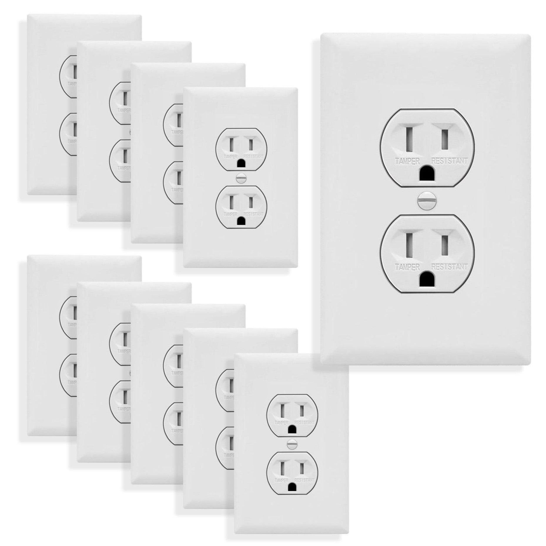 TOPGREENER In-Wall Smart Wi-Fi Outlet with Energy Monitoring, 15A/120V, White