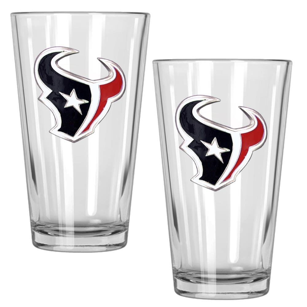 GREAT AMERICAN GSHSET2071-7 Houston Texans 15-fl oz Glass Multi Colored-Pint Set of: 2