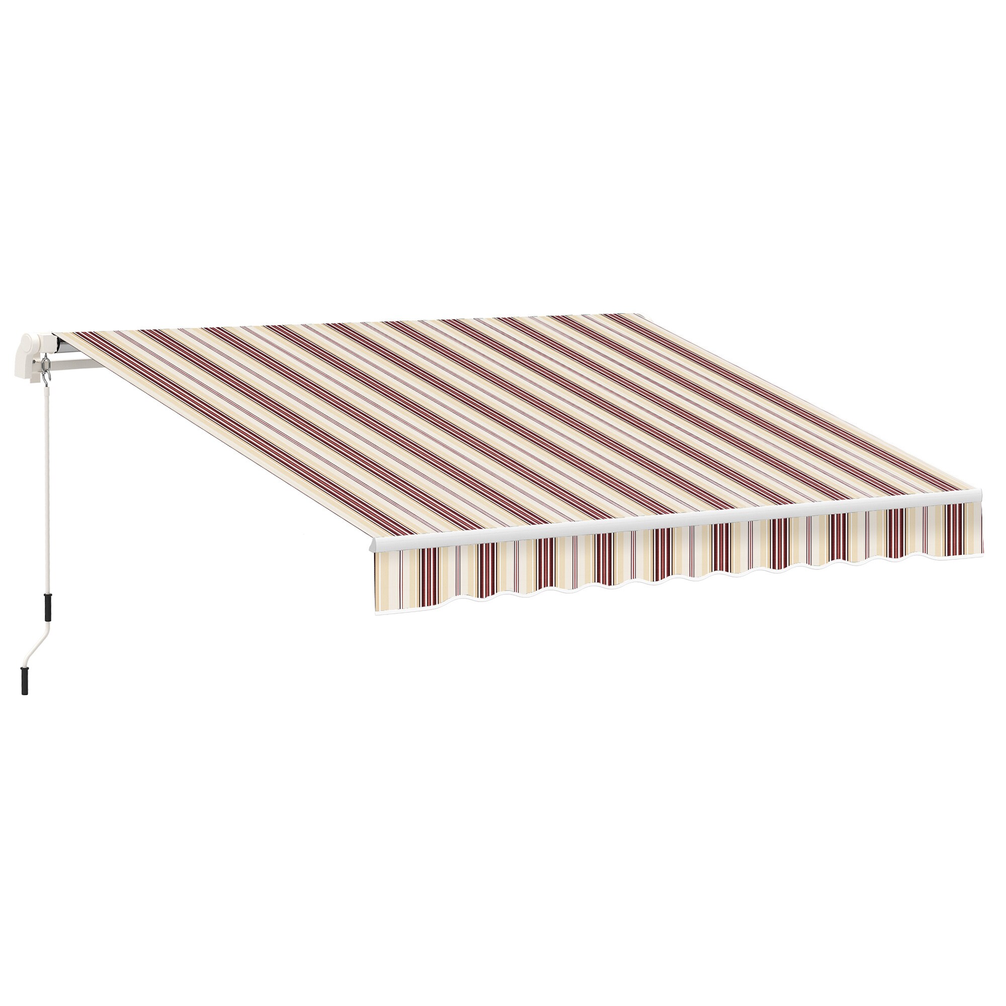 WELLFOR GASAW003 155.5-Inches Wide x 96.5-Inches Projection x 59-Inches Height Fabric Multicolor Solid Manual Retractable Window/Door Awning