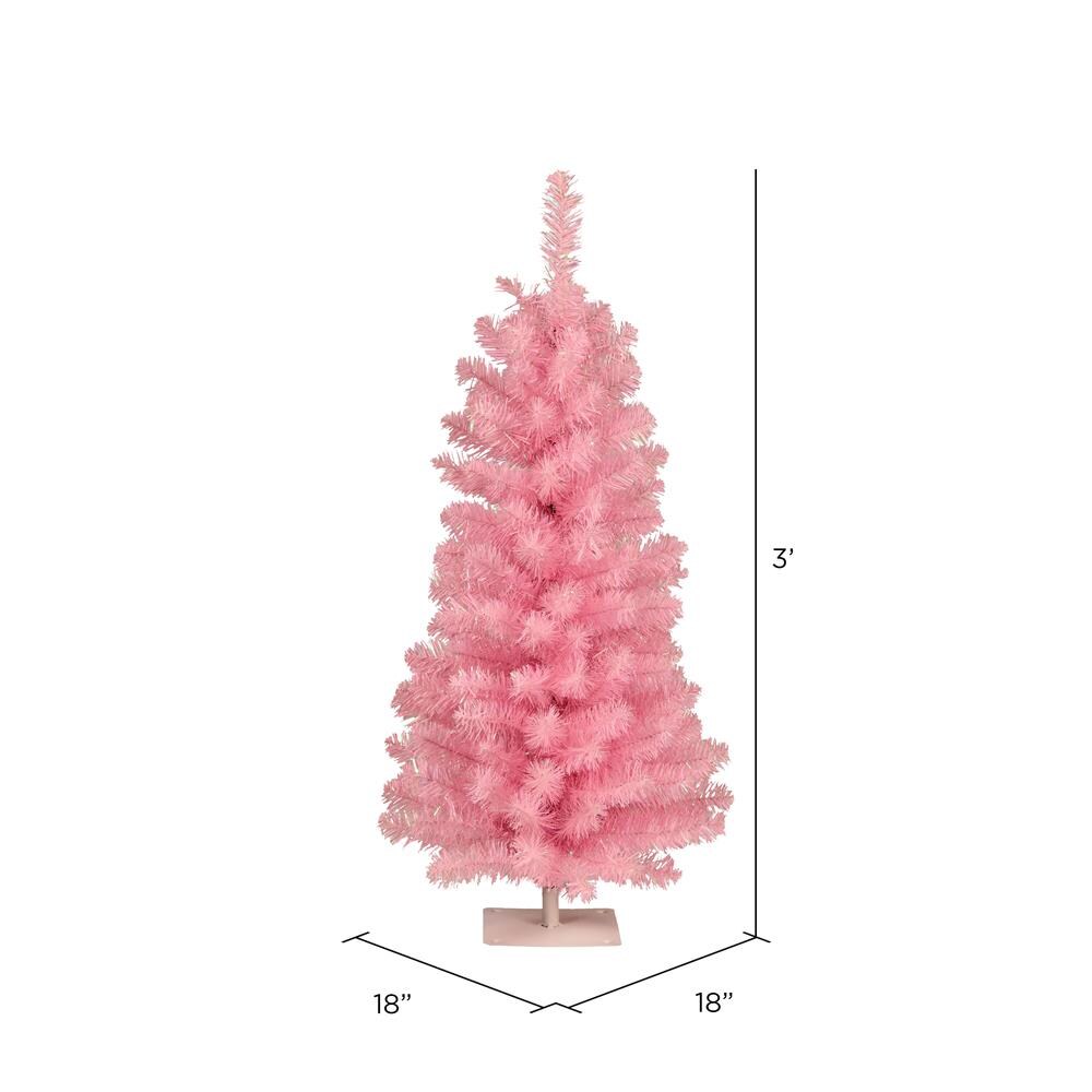 Vickerman 3-ft Slim Pink Artificial Christmas Tree in the Artificial ...