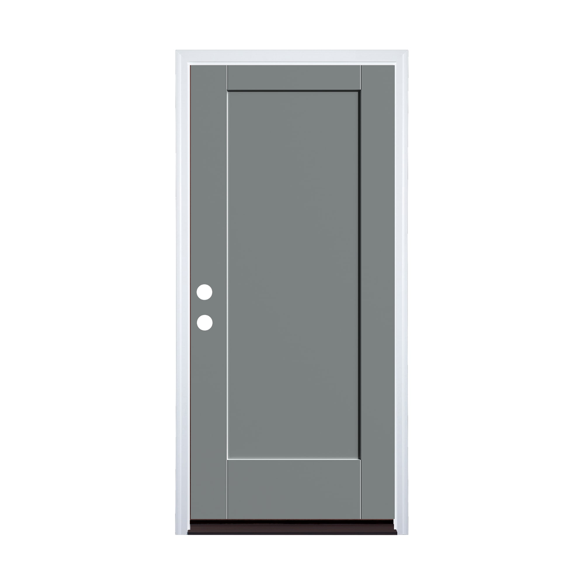 Therma-Tru 36-in x 80-in Fiberglass Painted Prehung Front Door with Sidelights and Brickmould Insulating Core