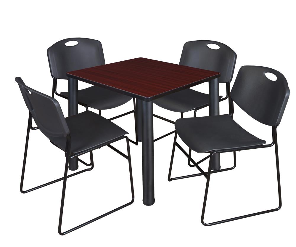 Regency TB3030MHBPBK44BK Breakroom Brown 4-Person Training Table (30-in W x 29-in H)