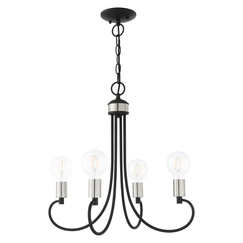 Black Crystal Mini 4-Light Candle Chandelier