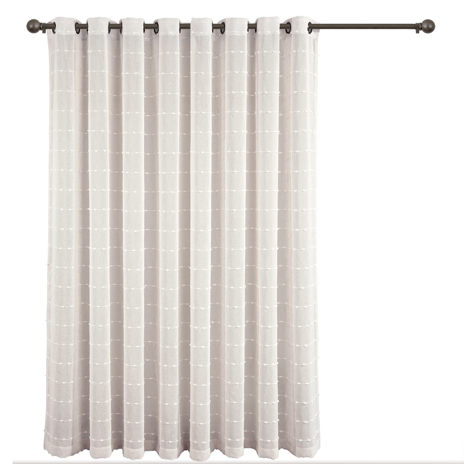 Beige Sheer Polyester Grommet Curtain Panel 115"W x 84"L