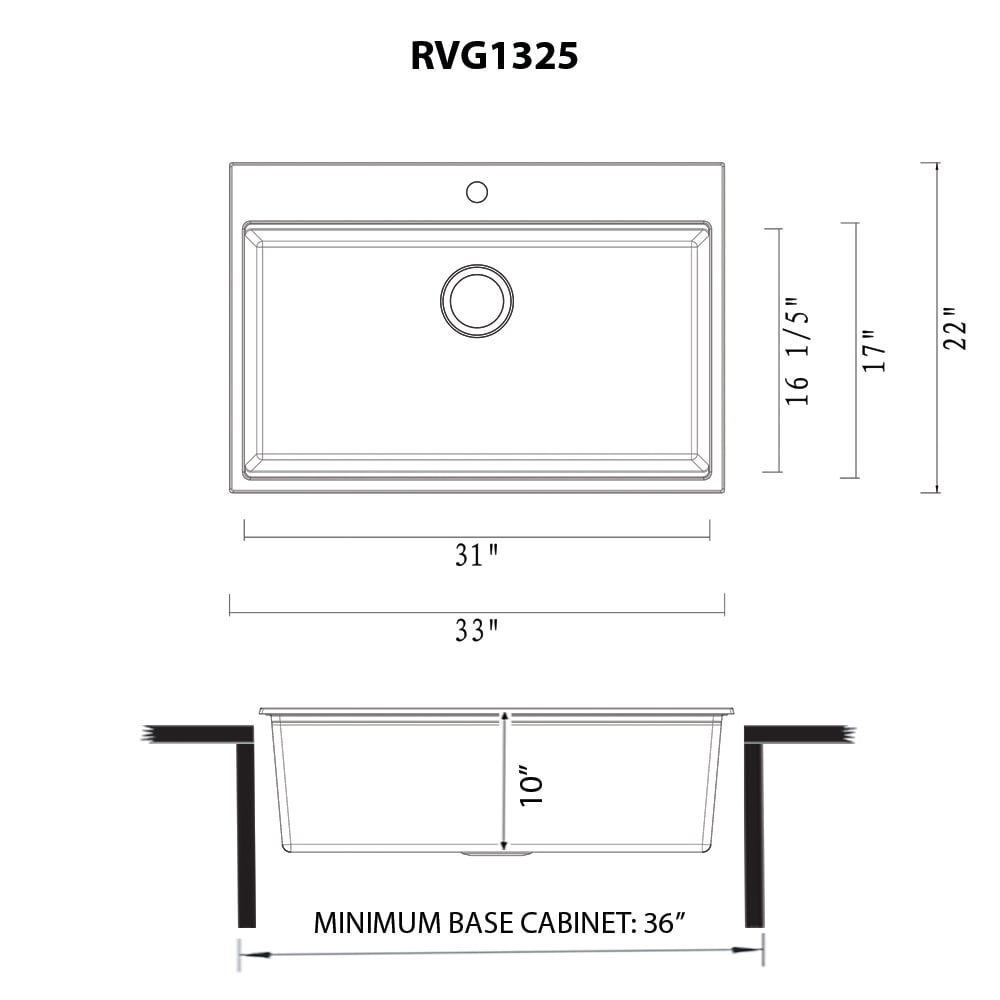 Ruvati RVG1325CK Kitchen-Sinks - View #8