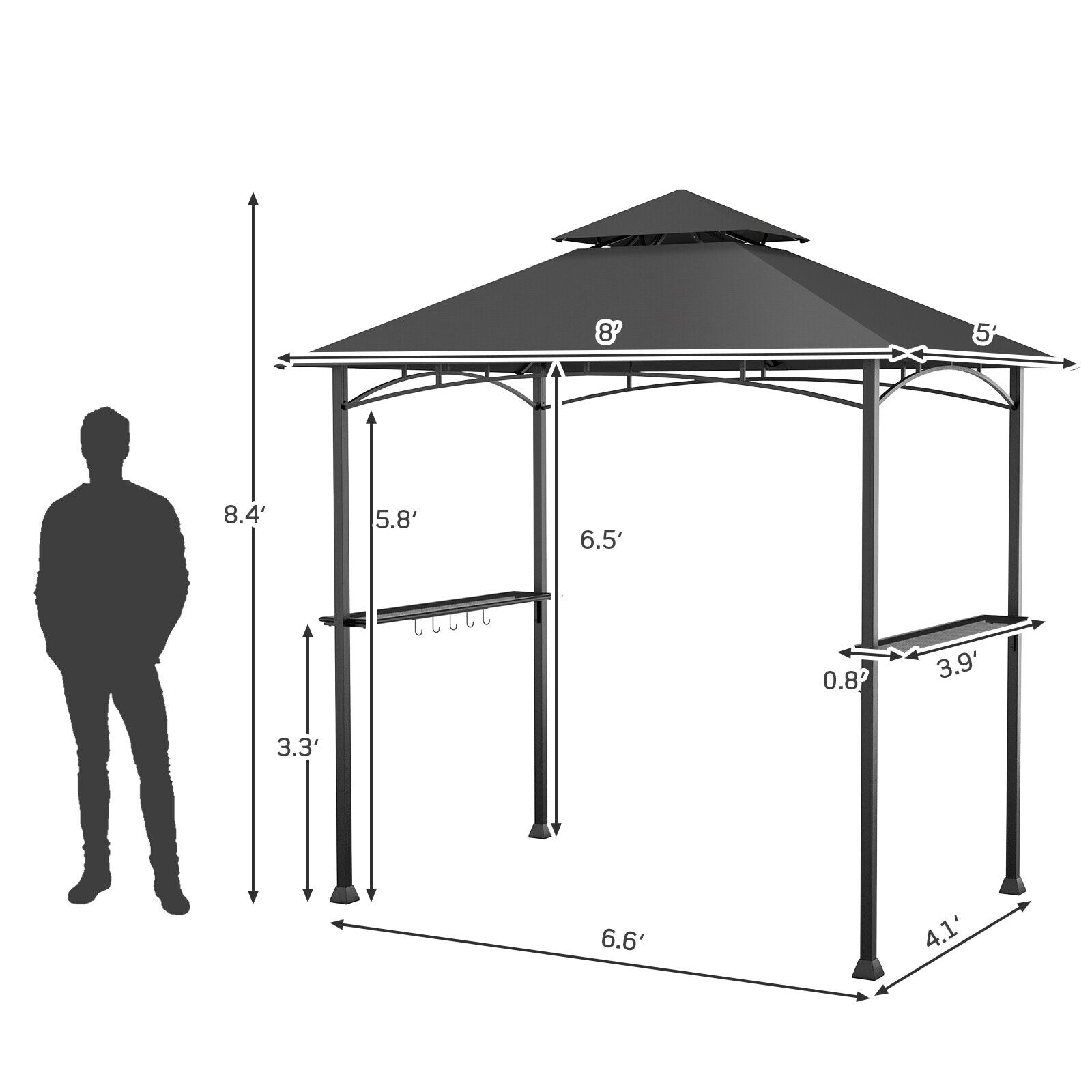 Forclover HYFAS36GR Wood-Resin-Gazebos - View #2