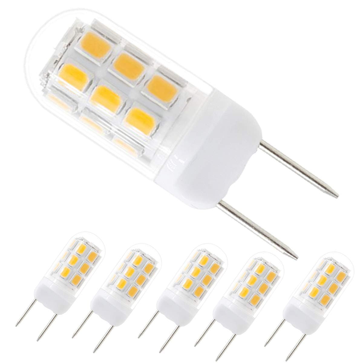 AOIZGMY  G8 T4 LED Bulbs 120V 3 Watt Warm White 3000K Halogen Replacement for Kitchen Under Cabinet and Puck Lighting Pack of 5