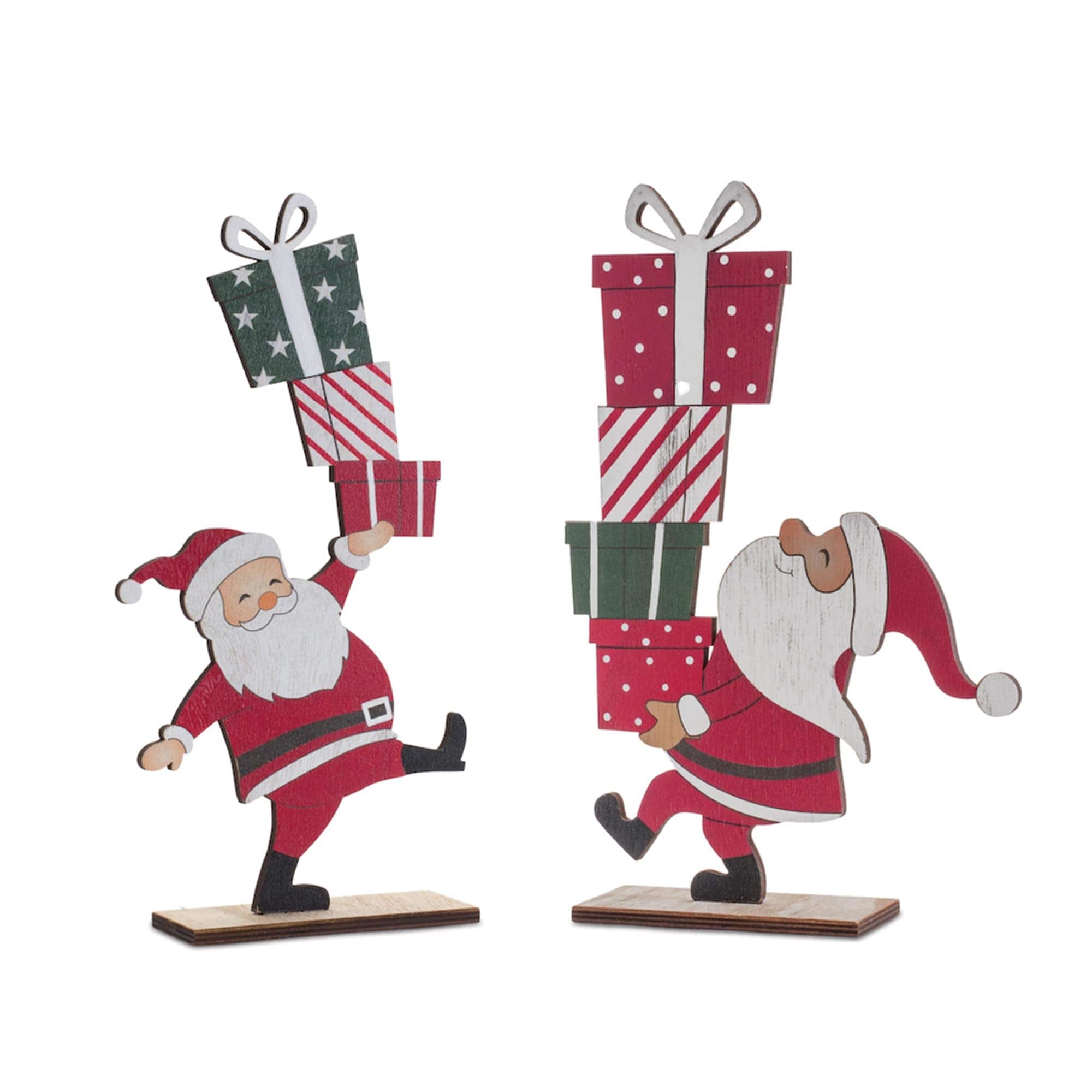 Melrose International 90408DS Santa w/Presents (2 Asst) 12H Wood