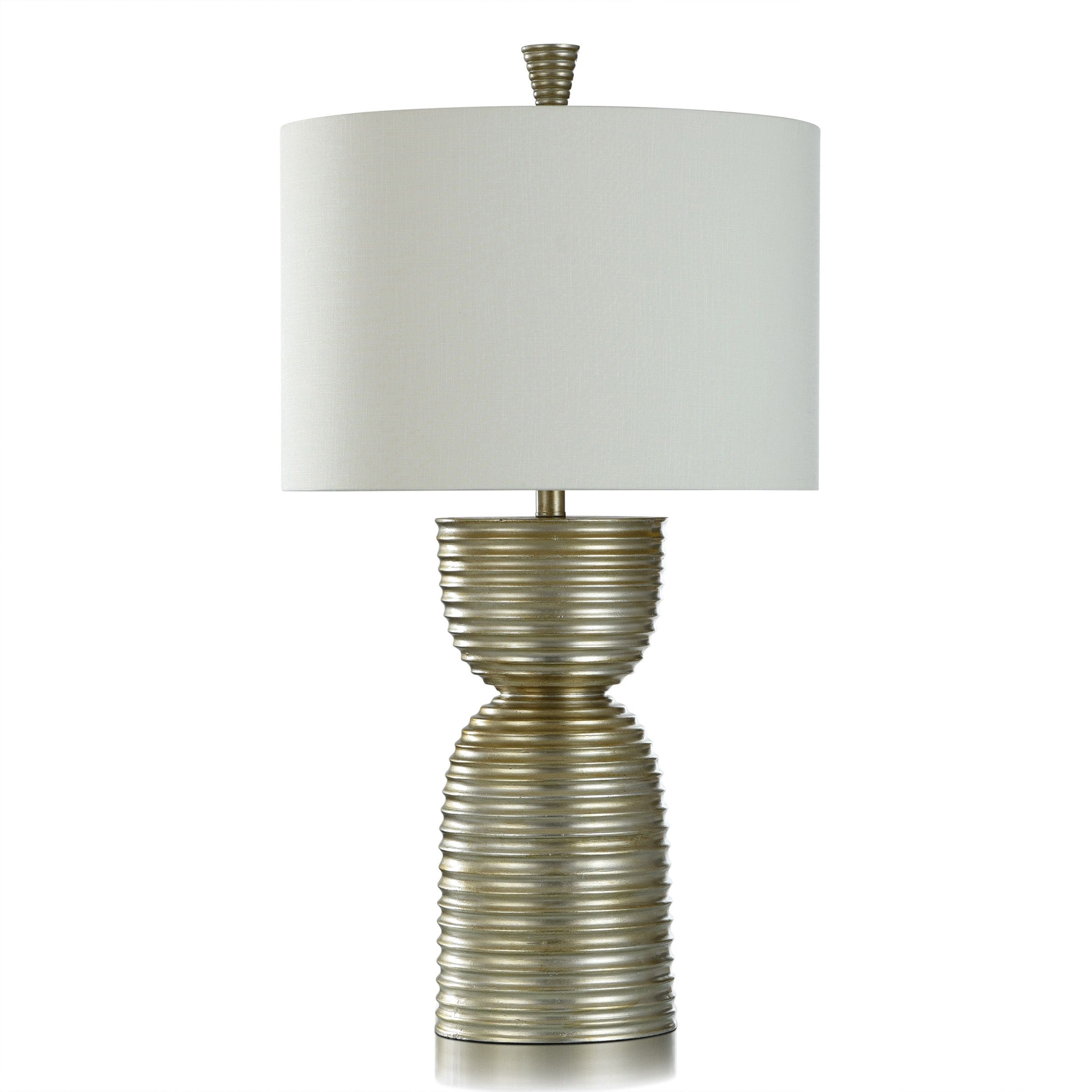StyleCraft Home Collection L332001DS Imperial Silver, Off-white 3-way Table Lamp with Linen Shade