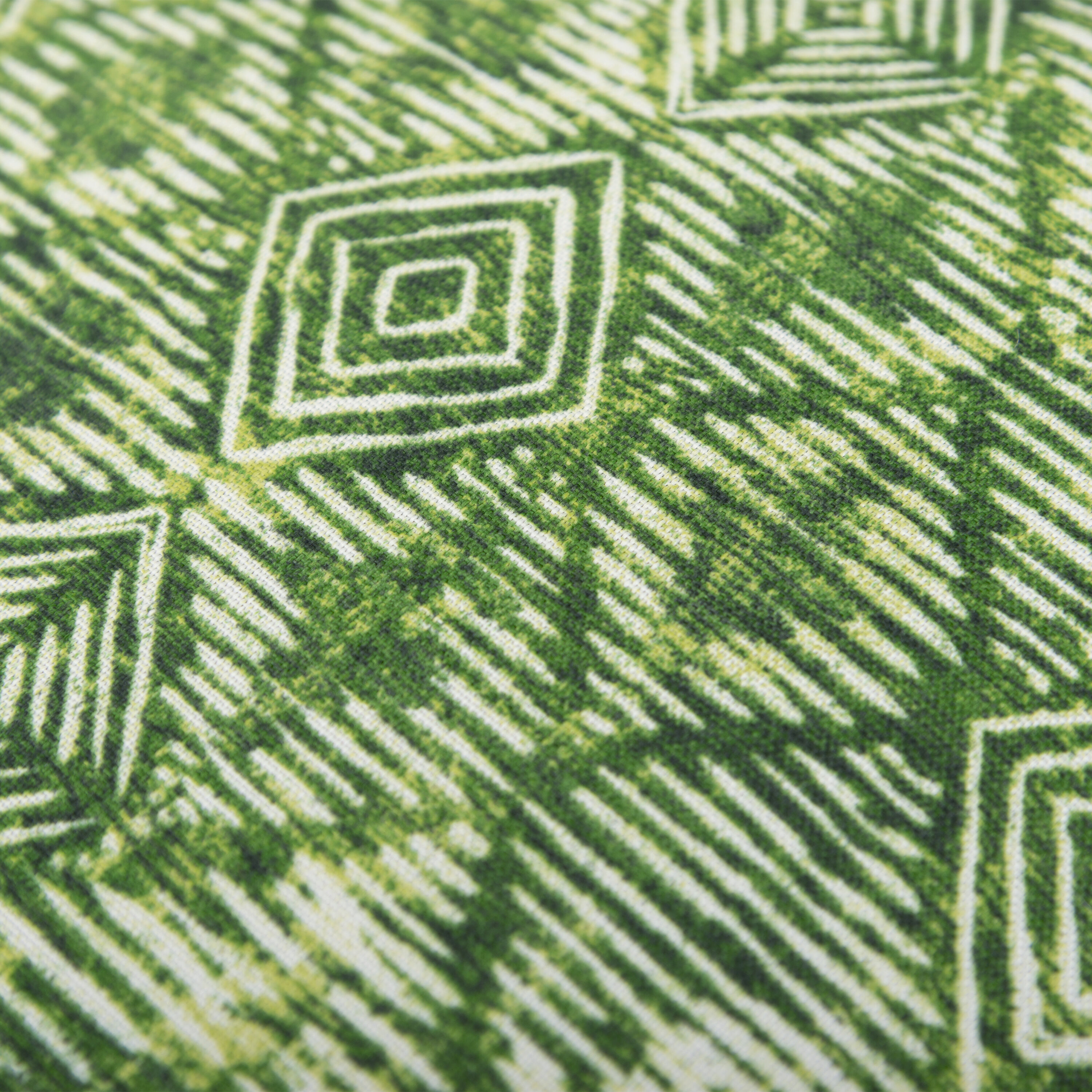 Green Geometric 22" Square Indoor/Outdoor Throw Pillow