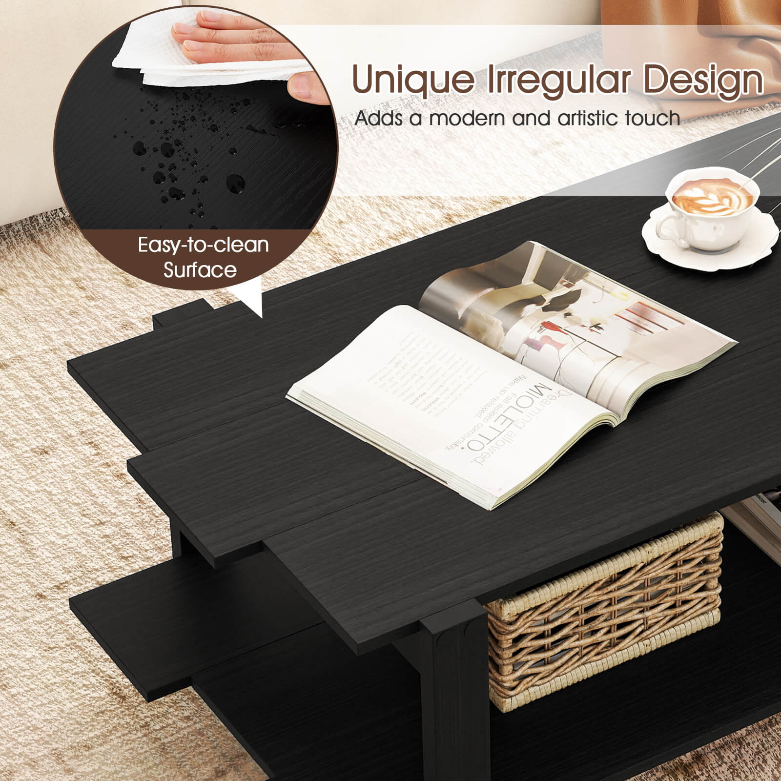 Costway HCST08299 Coffee-Tables - View #4