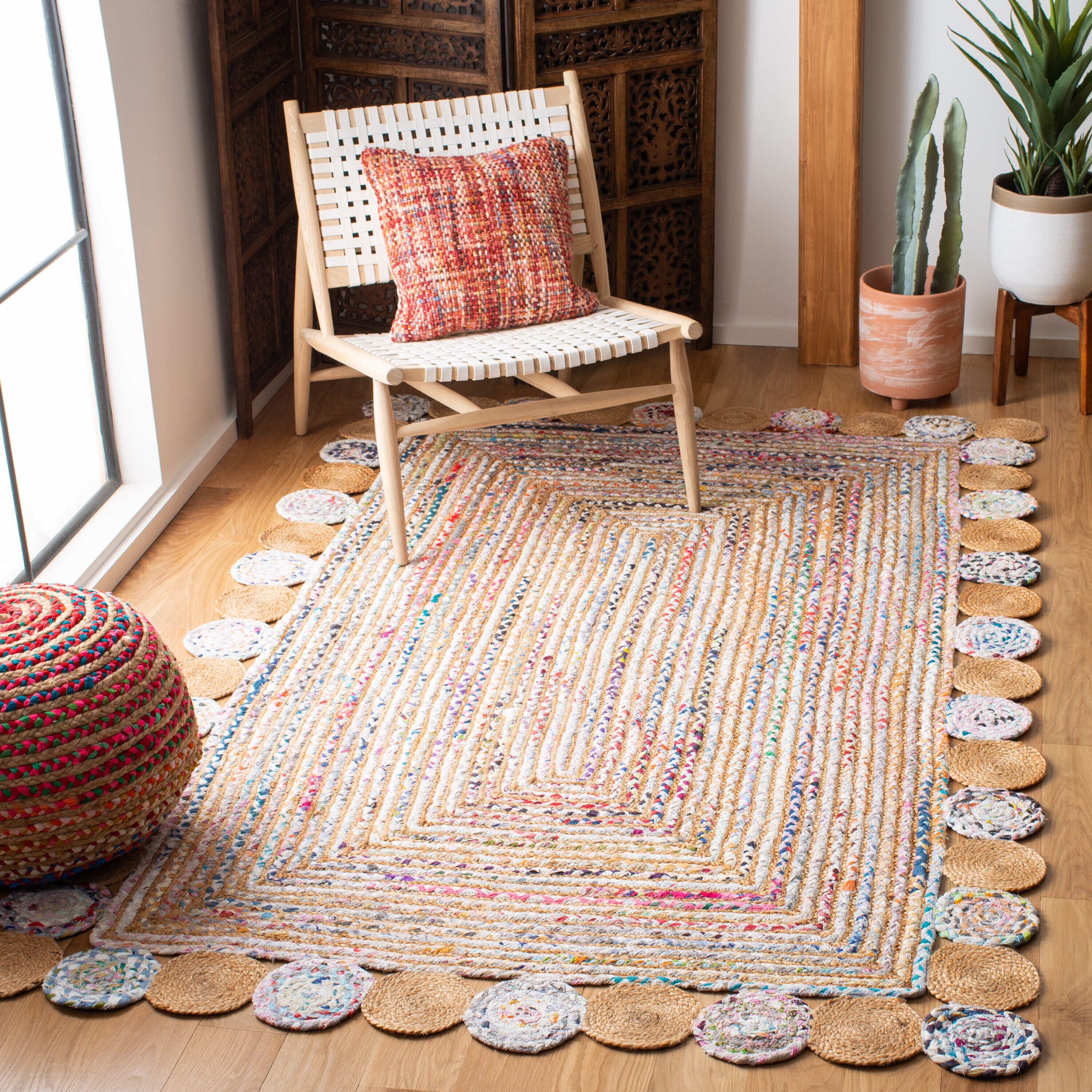  Cape Cod 201 Beige/Multi Bohemian 4ft x 6ft Small Rectangle Rug