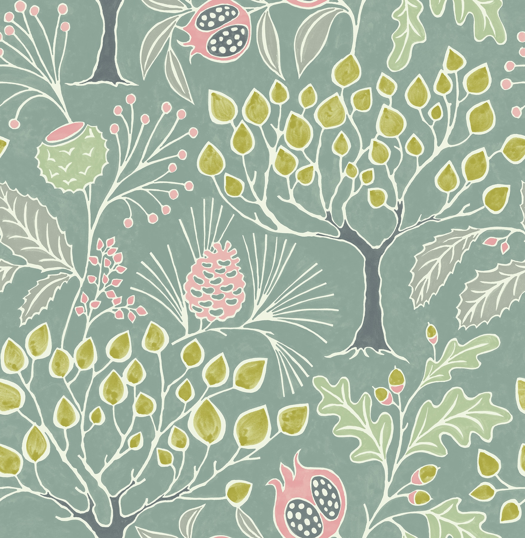 A-Street Prints 2903-25832 BlueBell 56.38-Sq. Feet Green Non-woven Ivy/Vines Unpasted Wallpaper
