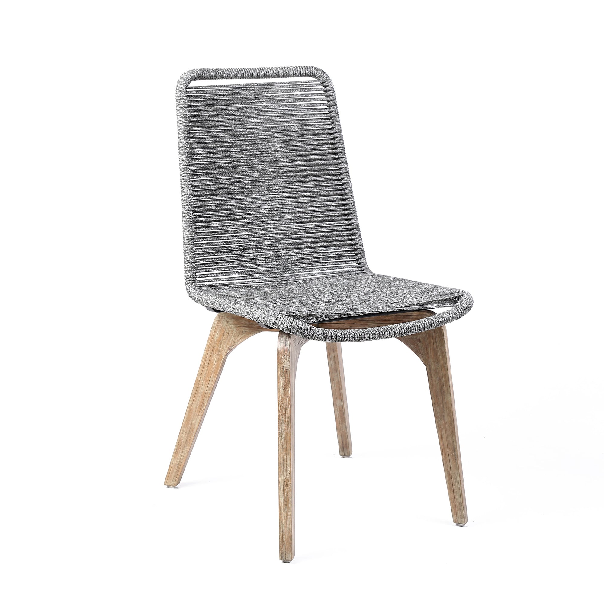 HomeRoots 4000490264 Set of 2 Gray Wood Frame Stationary Dining Chair with Solid Seat