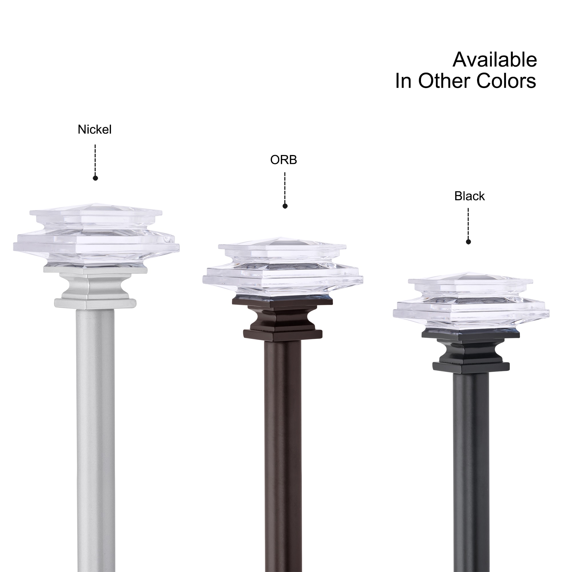 Adjustable Oil Rubbed Bronze Curtain Rod with Crystal Finials