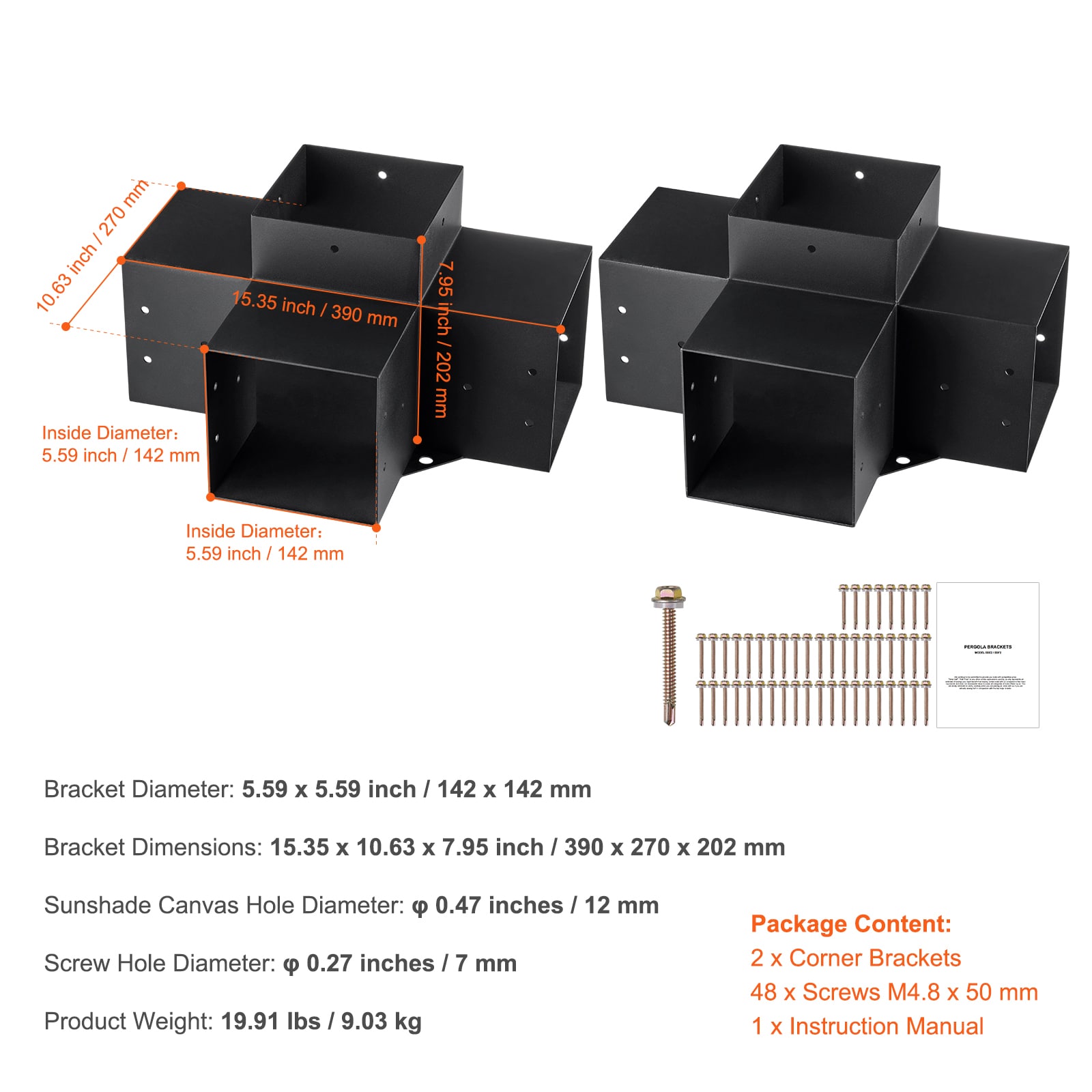 VEVOR SCLPJJST2PCS04729V0 Pergola-Parts-Accessories - View #7