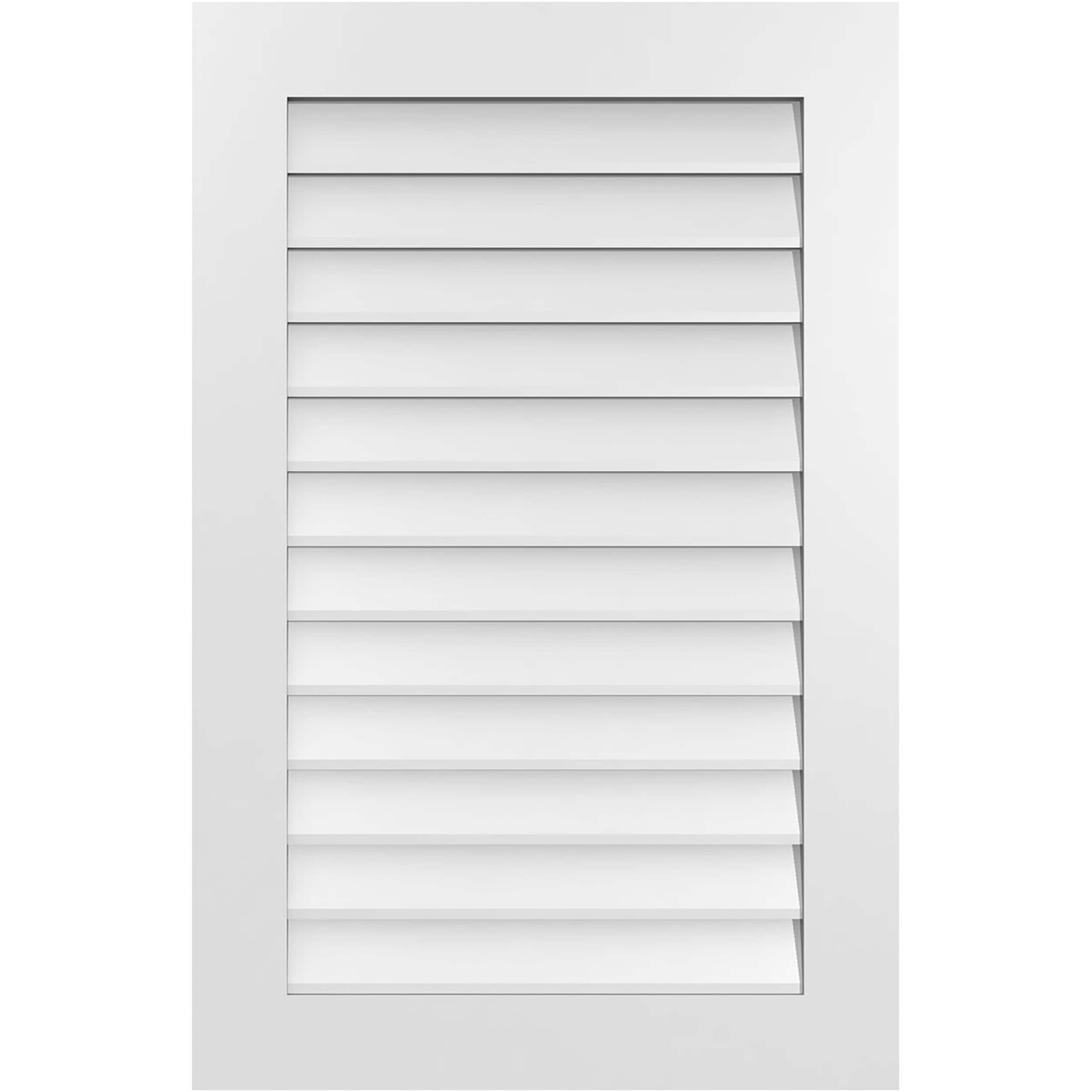 Ekena Millwork GVPVE26X4001SN 26-Inches x 40-Inches Off-white Rectangle PVC Gable Louver Vent