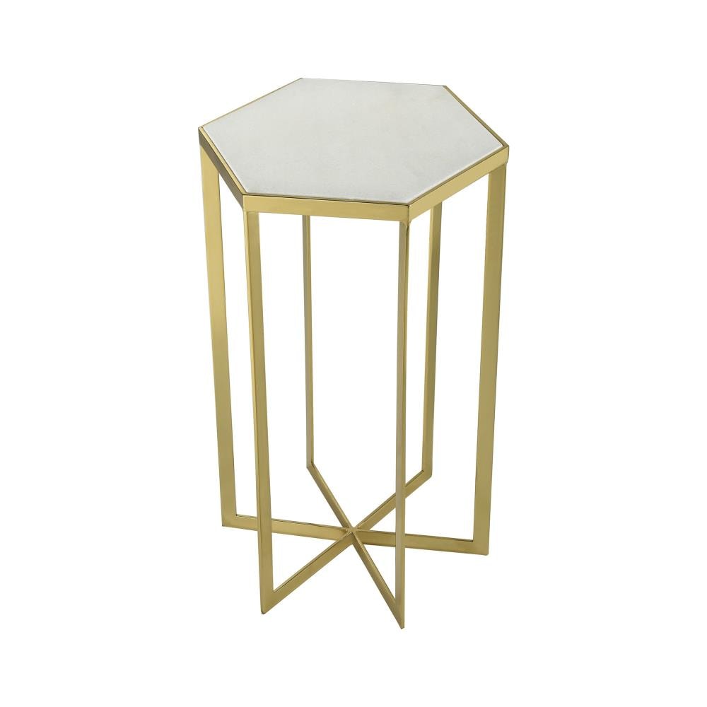 ELK Home 351-10557 Halter 13.8-in W x 22.9-in H Gold Metal Glam End Table Assembly Required