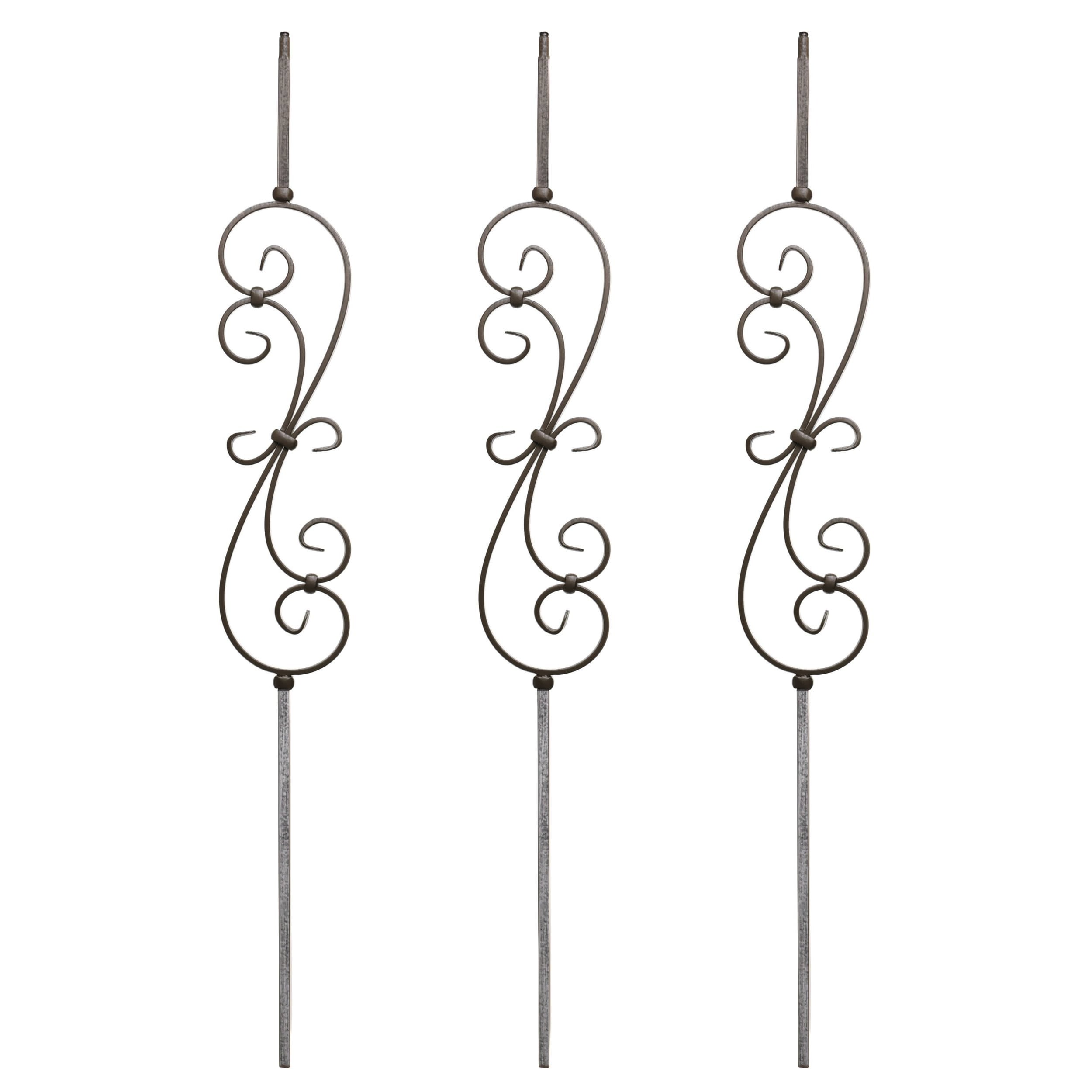 RELIABILT WGT56AN 43-in x 0.5-in Antique Nickel Wrought Iron Scroll Stair Baluster (3-Pack)