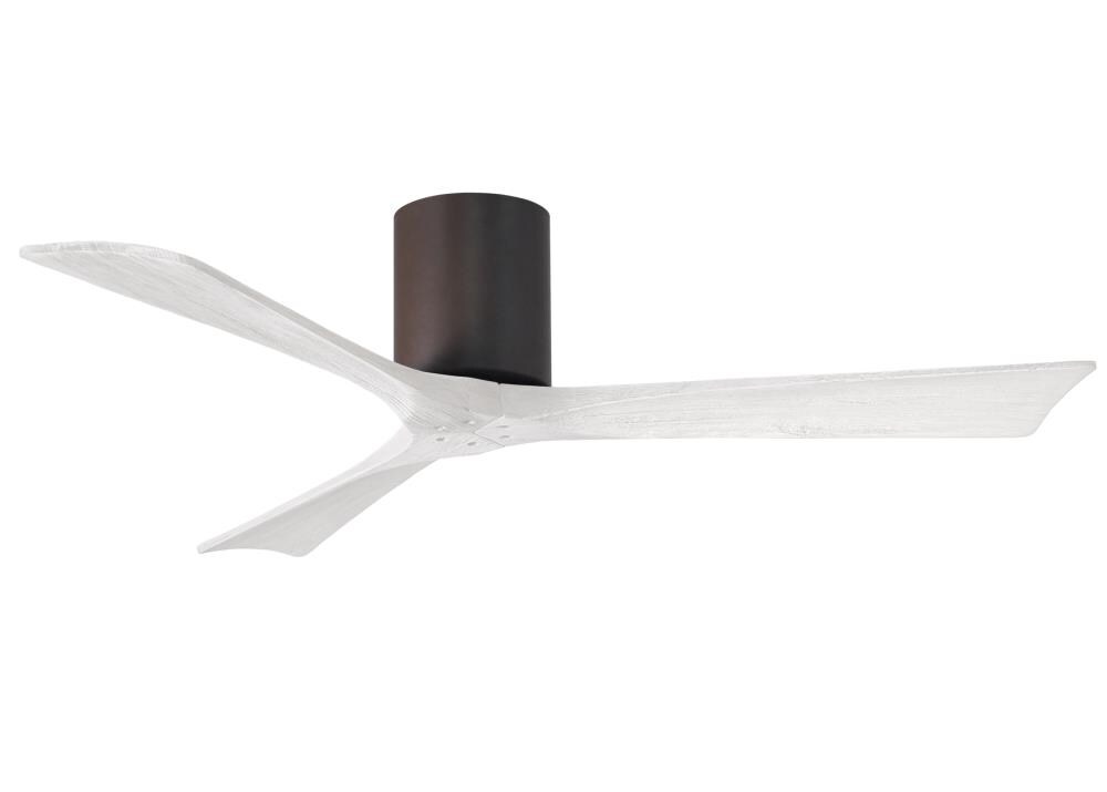 Matthews Fan Company IR3H-TB-MWH-52 Irene-3H 52-in Outdoor Flush Mount Textured Bronze with Matte White Blades Ceiling Fan Without Light - Remote Included ( 3 -Blade )