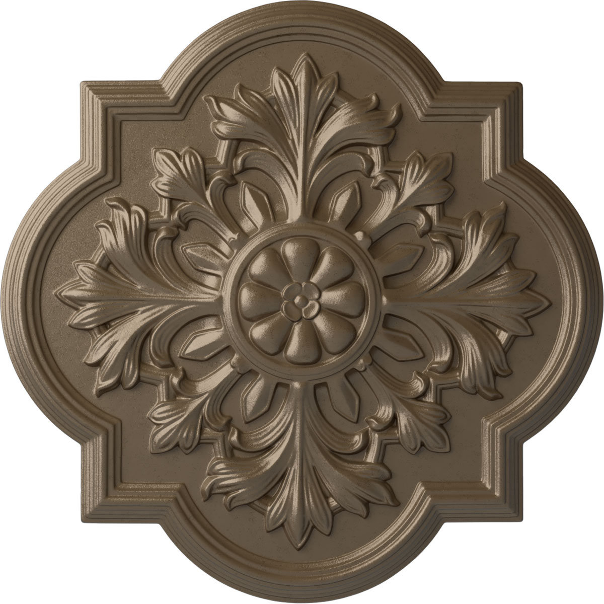 Ekena Millwork CM20BOWSS Bonetti 20-in W x 20-in L Painted Warm Silver Polyurethane Whole Ceiling Medallion