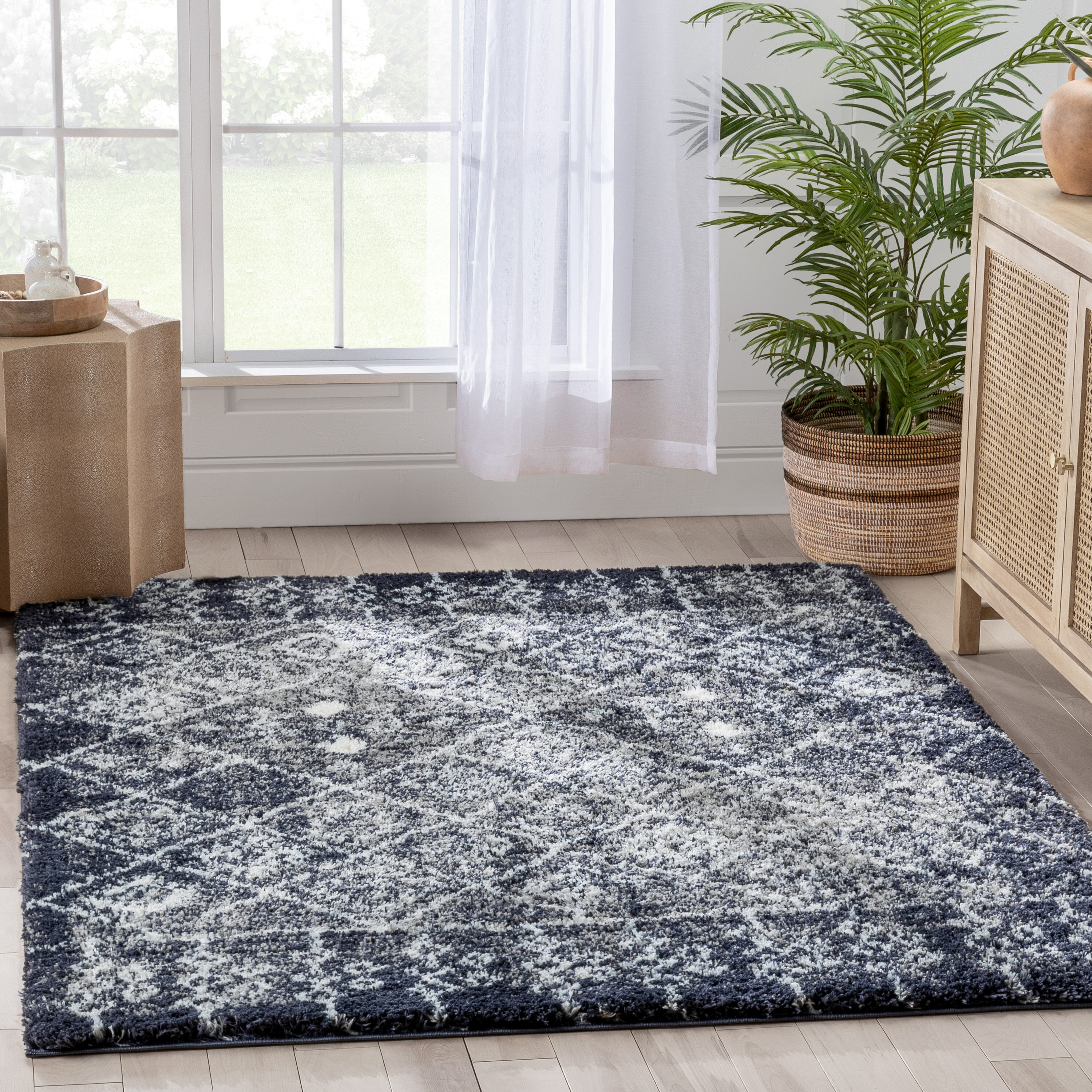 Well Woven CE-34-4 Celeste 3 x 5 (ft) Loomed Polyester Blue Rectangular Indoor Tribal Global Area rug