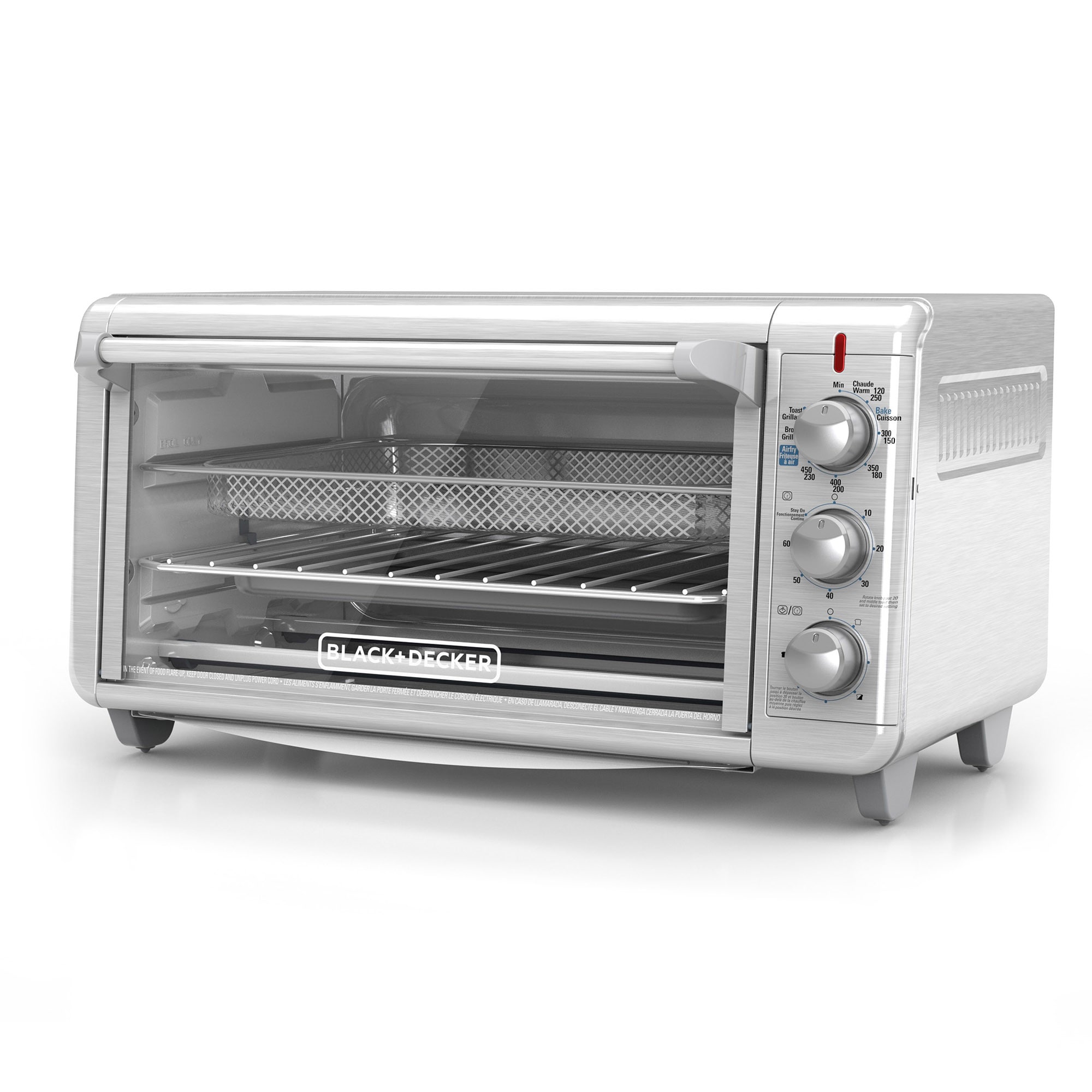 Convection Toaster Oven Black Countertop Rack Pan Pizza Bake Broil Warm Counter