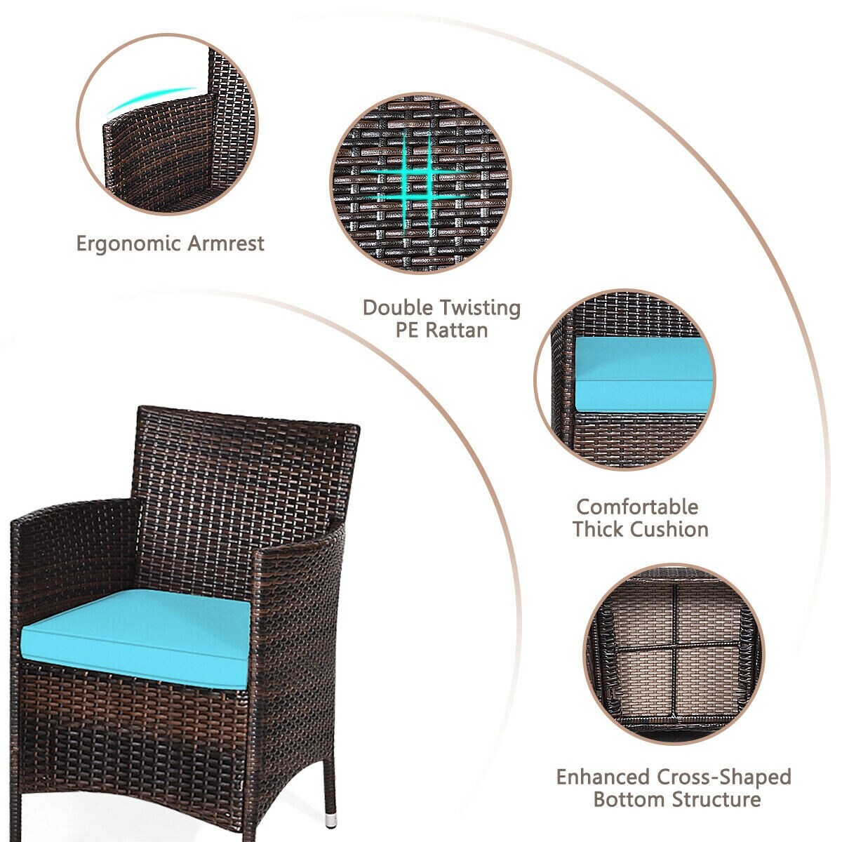 Forclover HBV-850TU Patio-Conversation-Sets - View #8